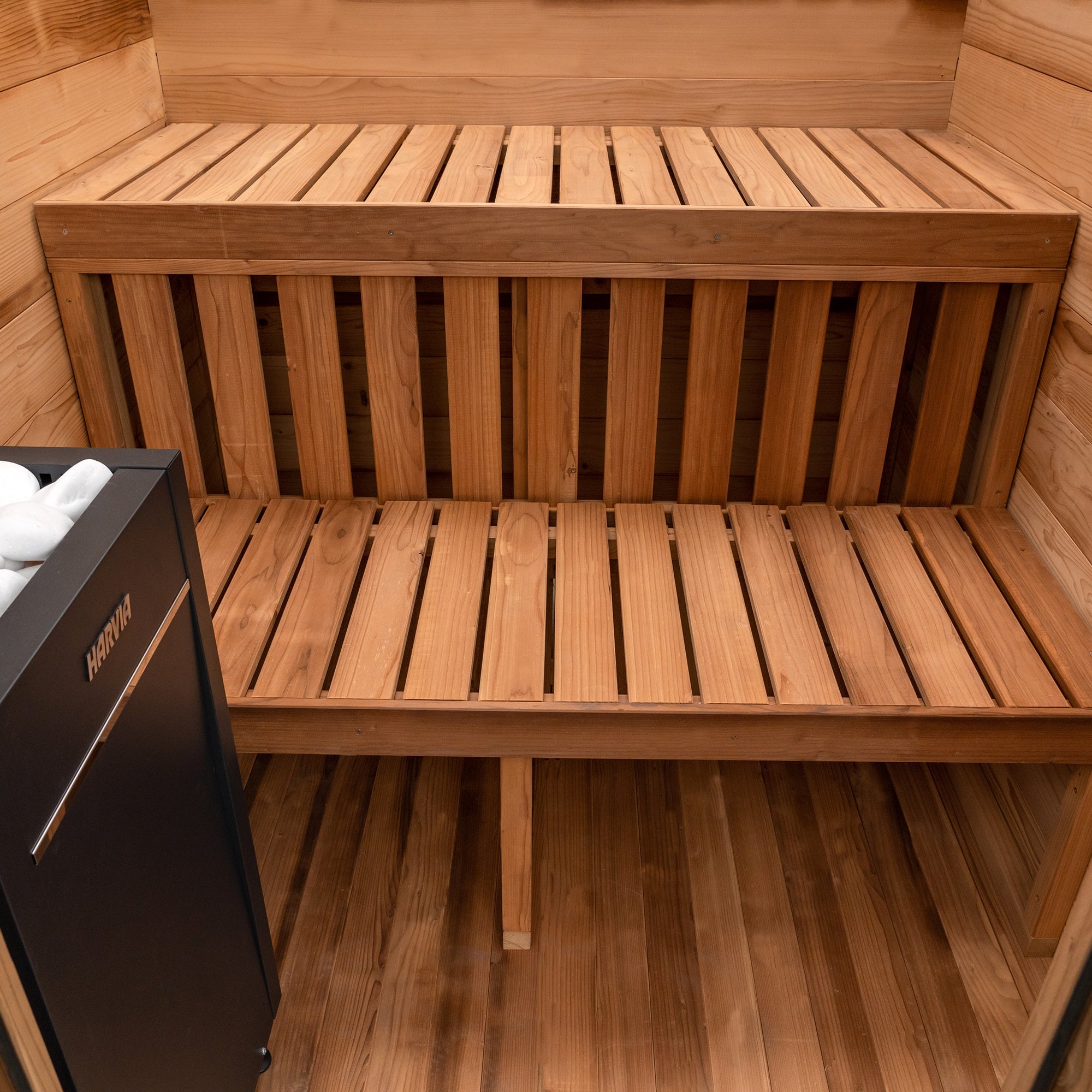 Redwood Outdoors Cabin Outdoor Sauna - 4 Person w/ Harvia KIP 8kW Heater