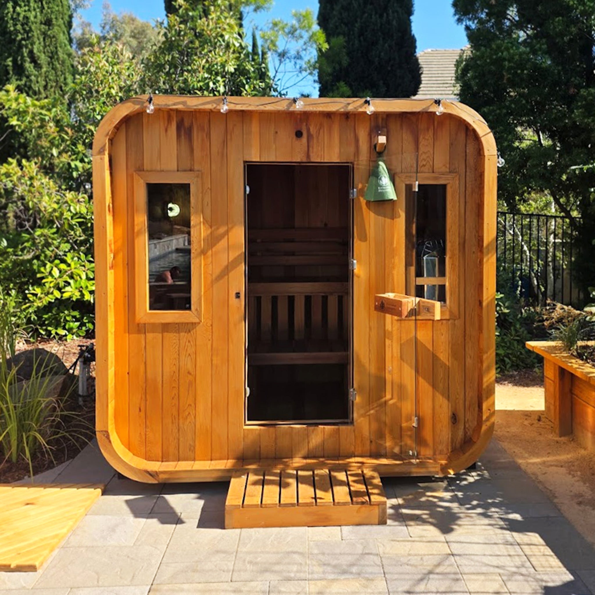 Redwood Outdoors Summit Outdoor Sauna - 6 Person w/ Harvia Spirit Wi-Fi 8kW Heater