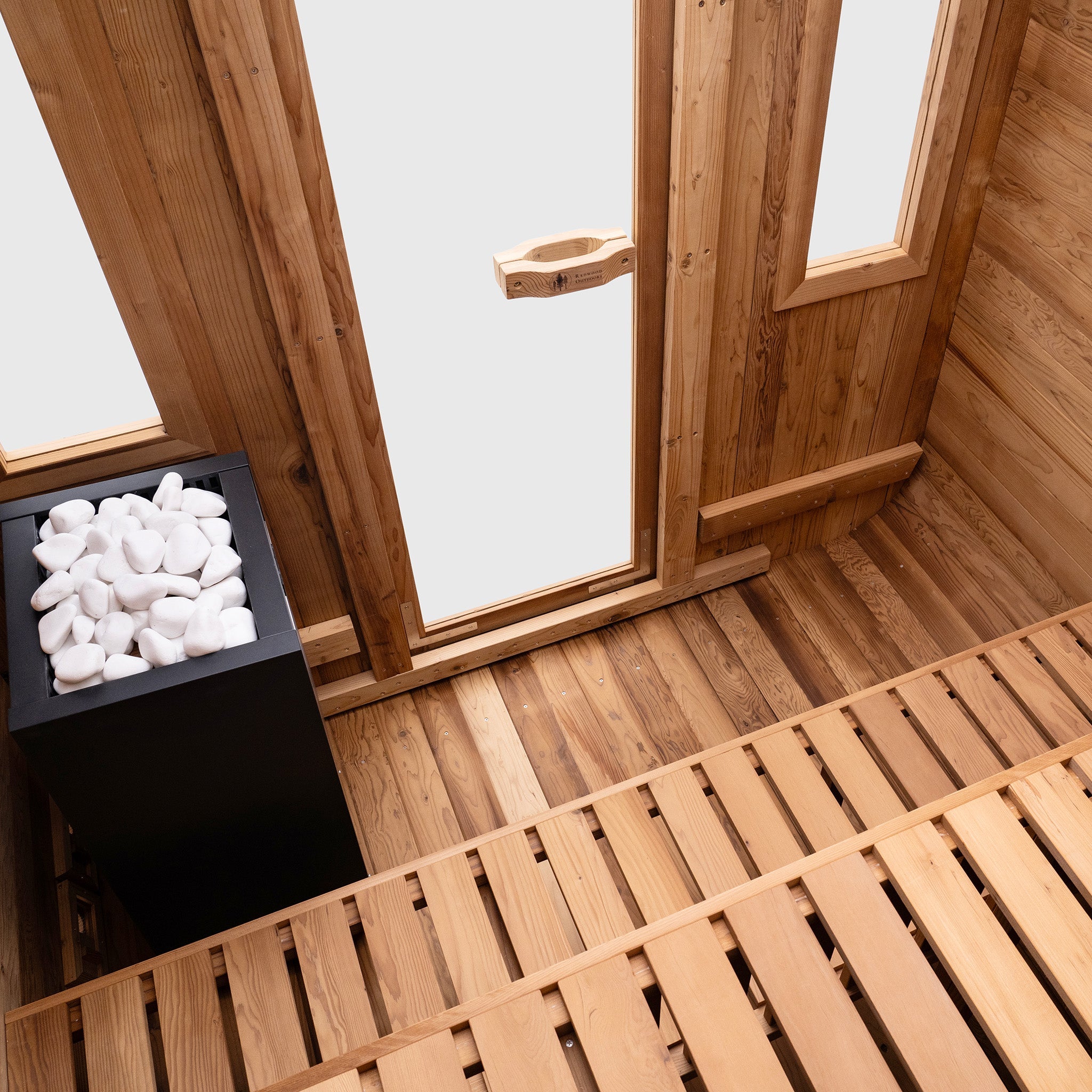 Redwood Outdoors Summit Outdoor Sauna - 6 Person w/ Harvia Spirit Wi-Fi 8kW Heater