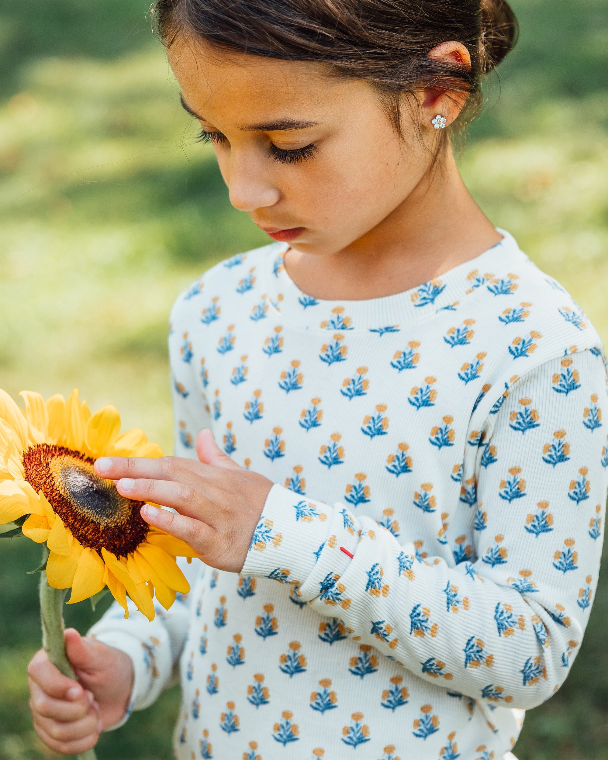 12|12 The Organic Long Sleeve Pajama Set [Marigold Block Floral]