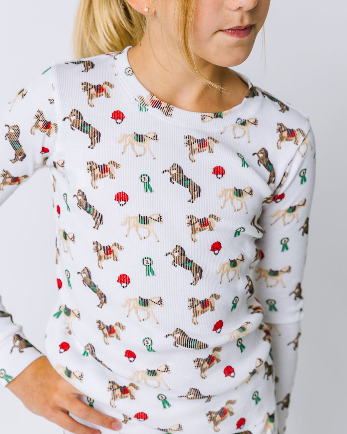 12|12 The Organic Long Sleeve Pajama Set [Riding Ponies]