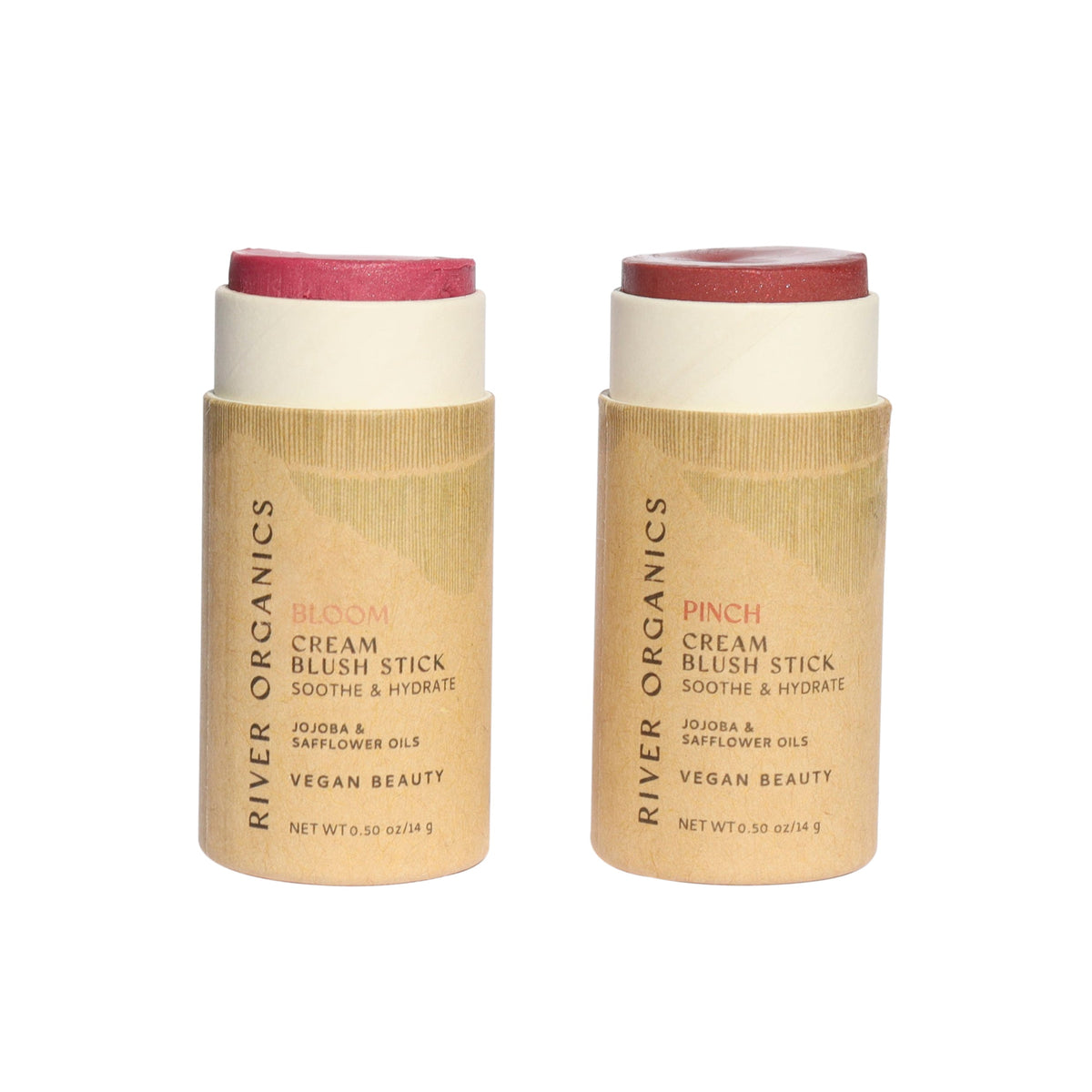 River Organics Creamy Vegan Blush Sticks | Set of 2 Mix &  Match