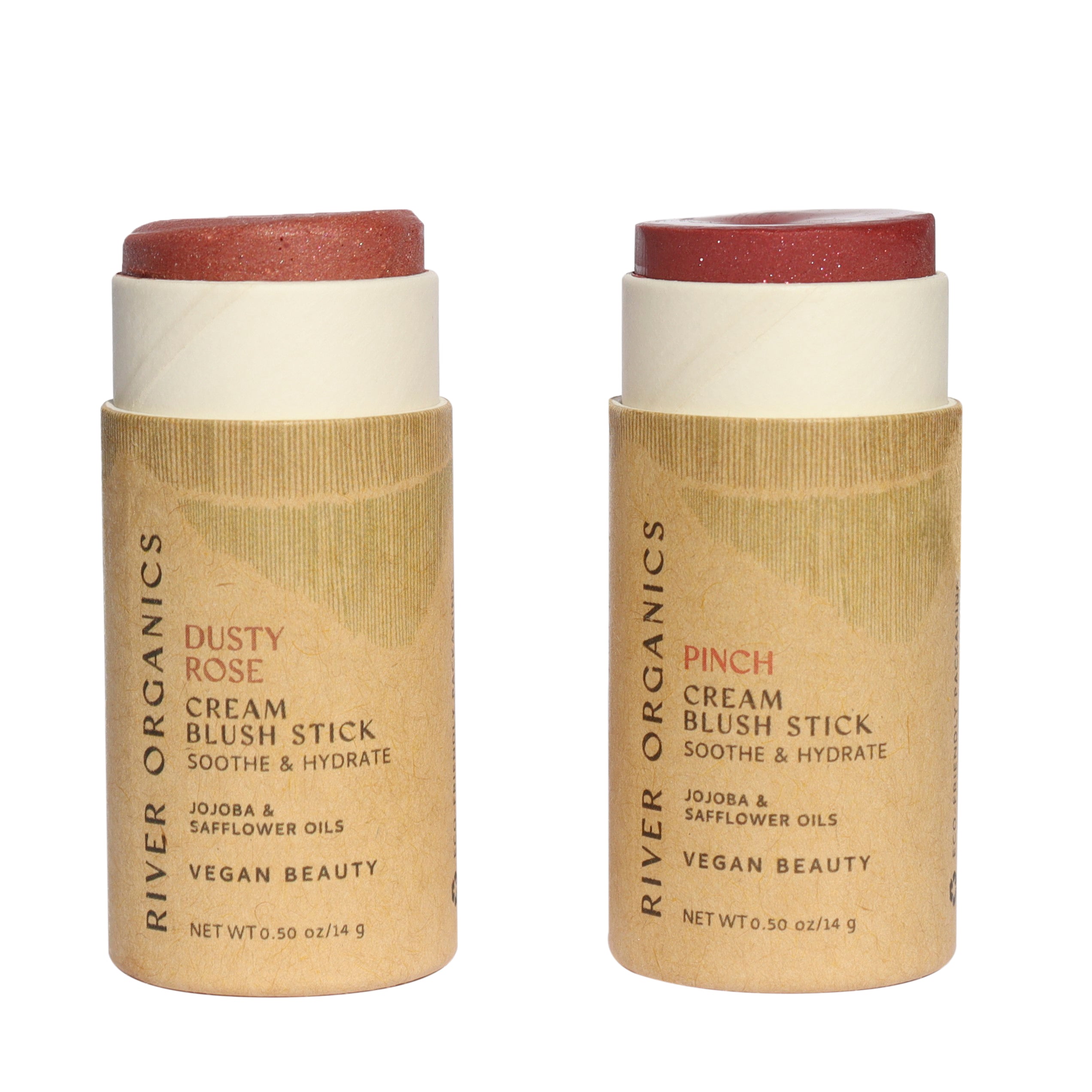River Organics Creamy Vegan Blush Sticks | Set of 2 Mix &  Match