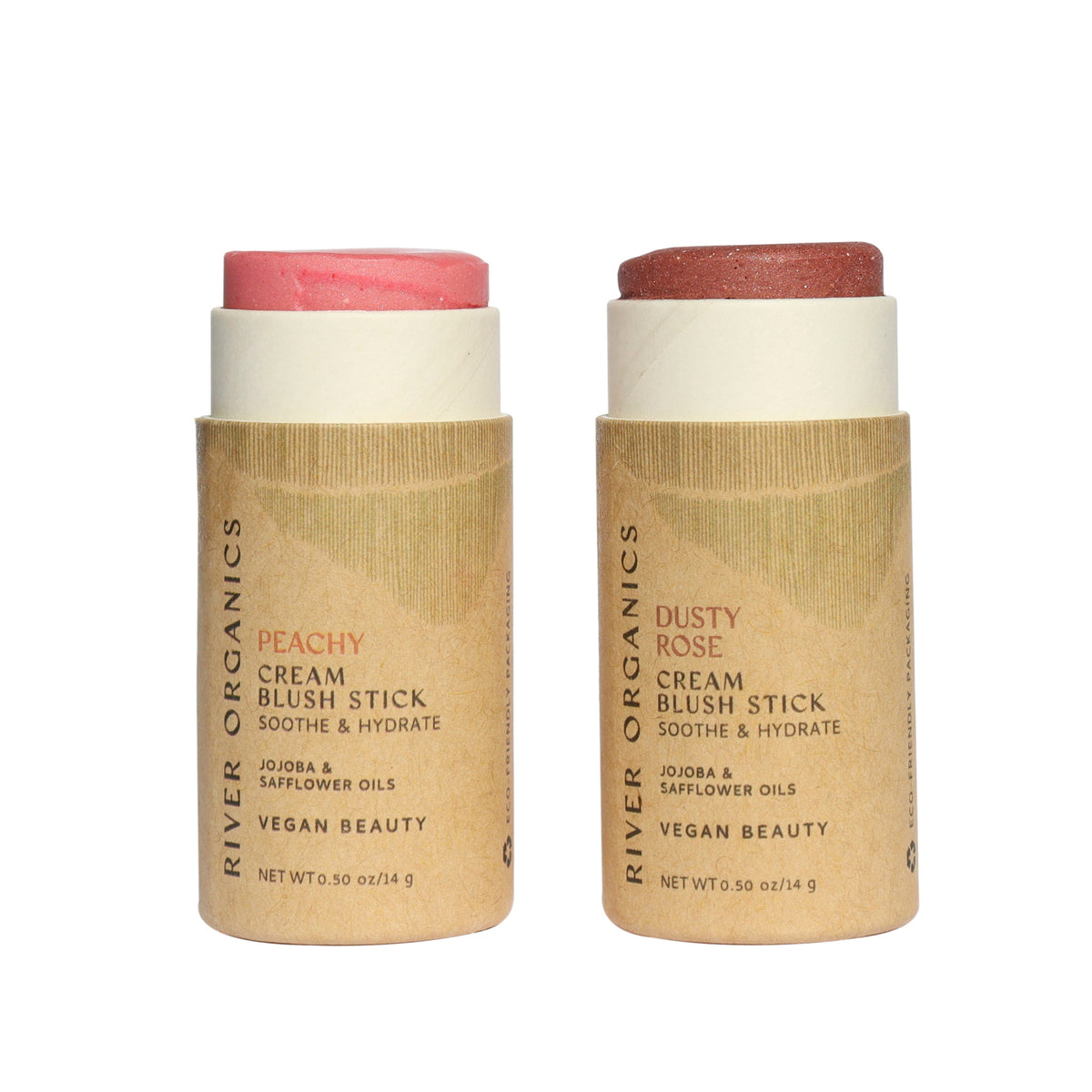 River Organics Creamy Vegan Blush Sticks | Set of 2 Mix &  Match