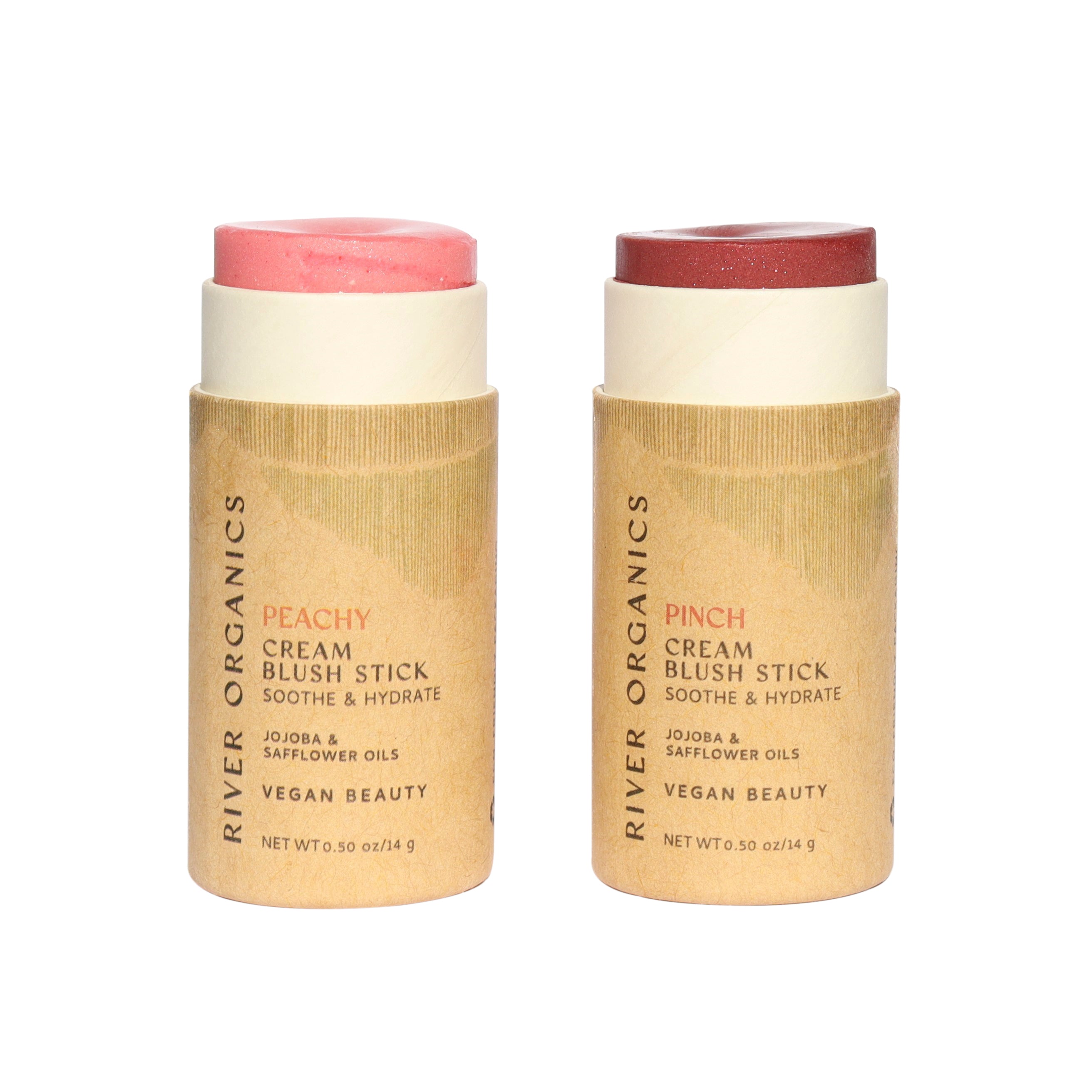 River Organics Creamy Vegan Blush Sticks | Set of 2 Mix &  Match