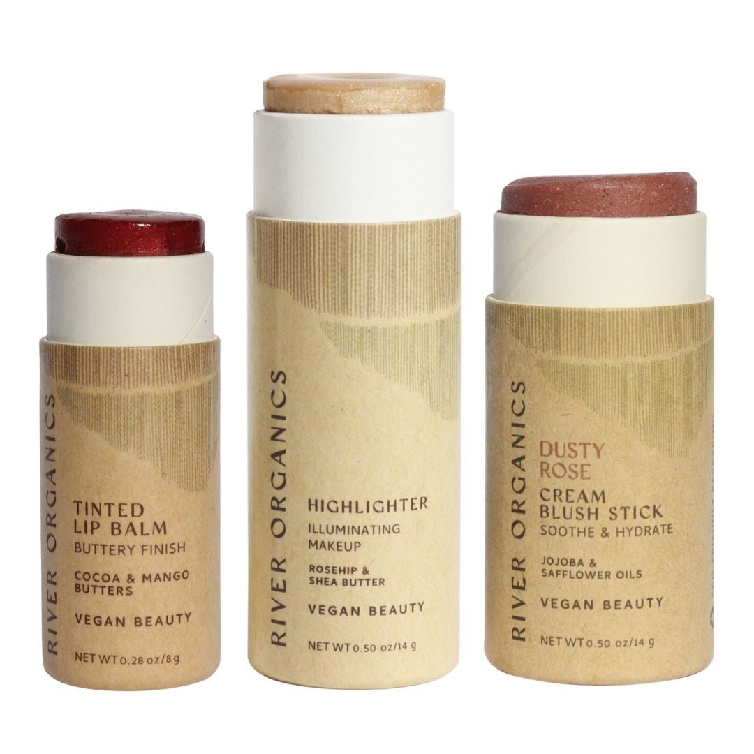 River Organics Lip + Highlighter + Blush Set