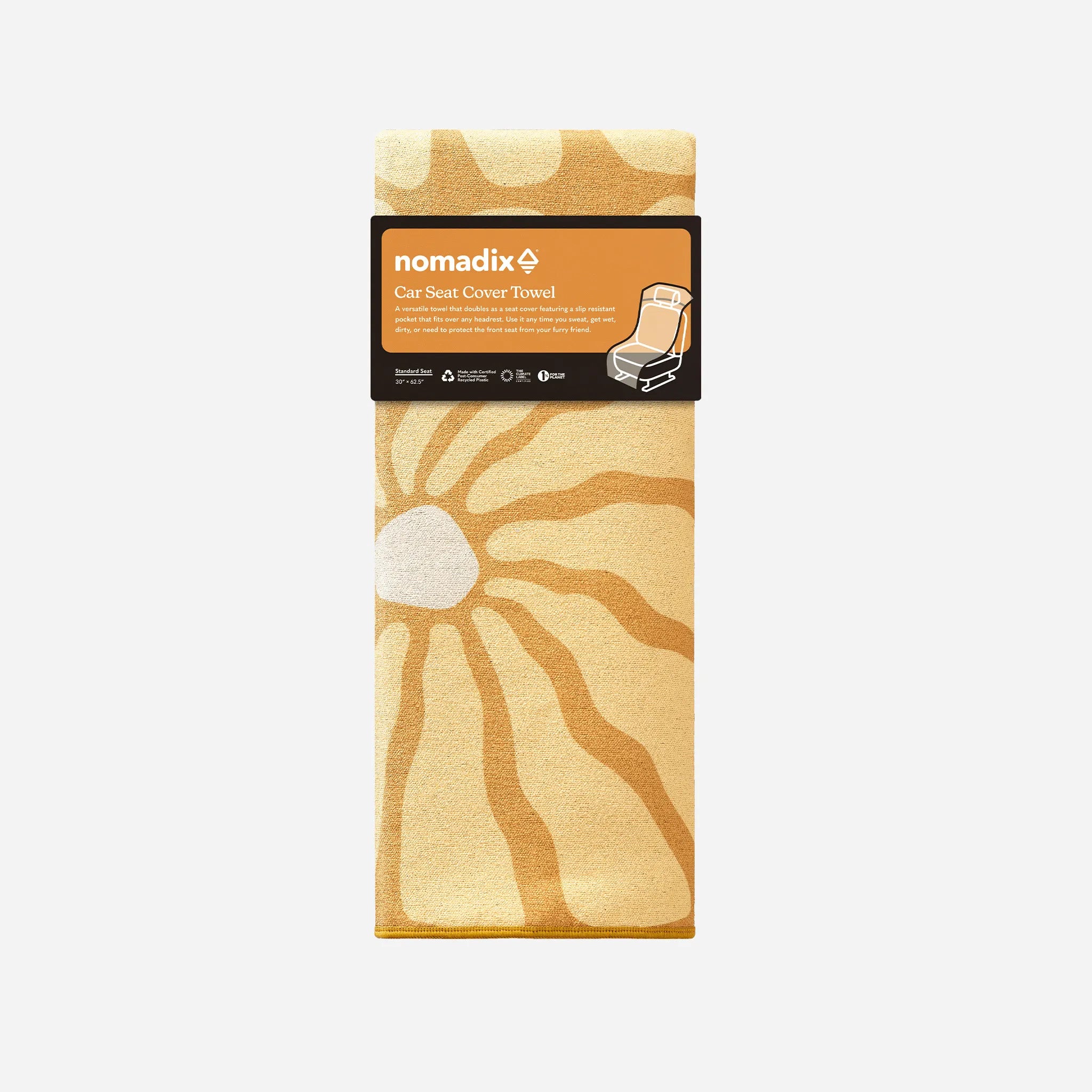 Nomadix Car Seat Cover Towel: Lazy Daisy Gold