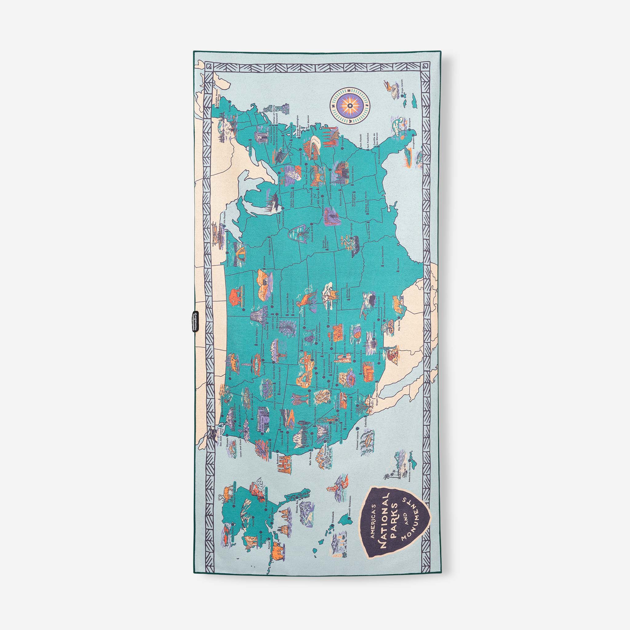 Nomadix Car Seat Cover Towel: National Parks and Monuments Map