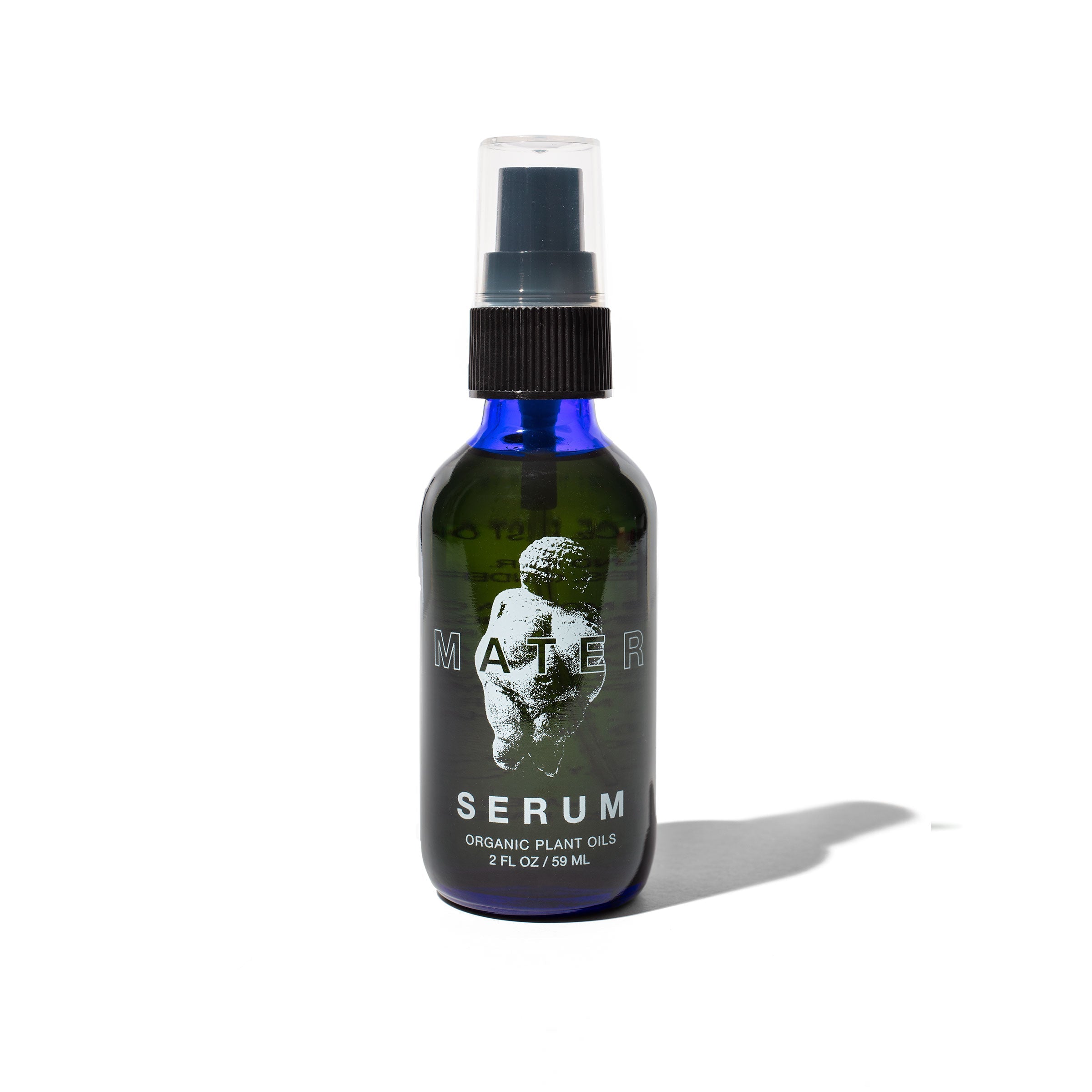 Bottle of MATER Serum on a white background