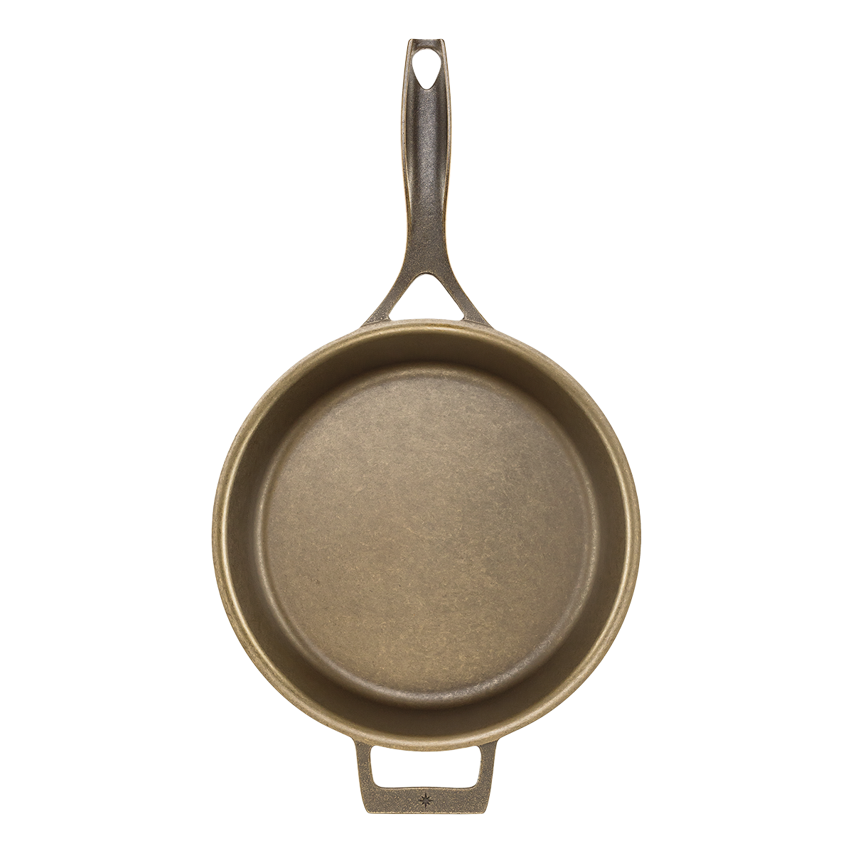 Cast iron skillet on a white background