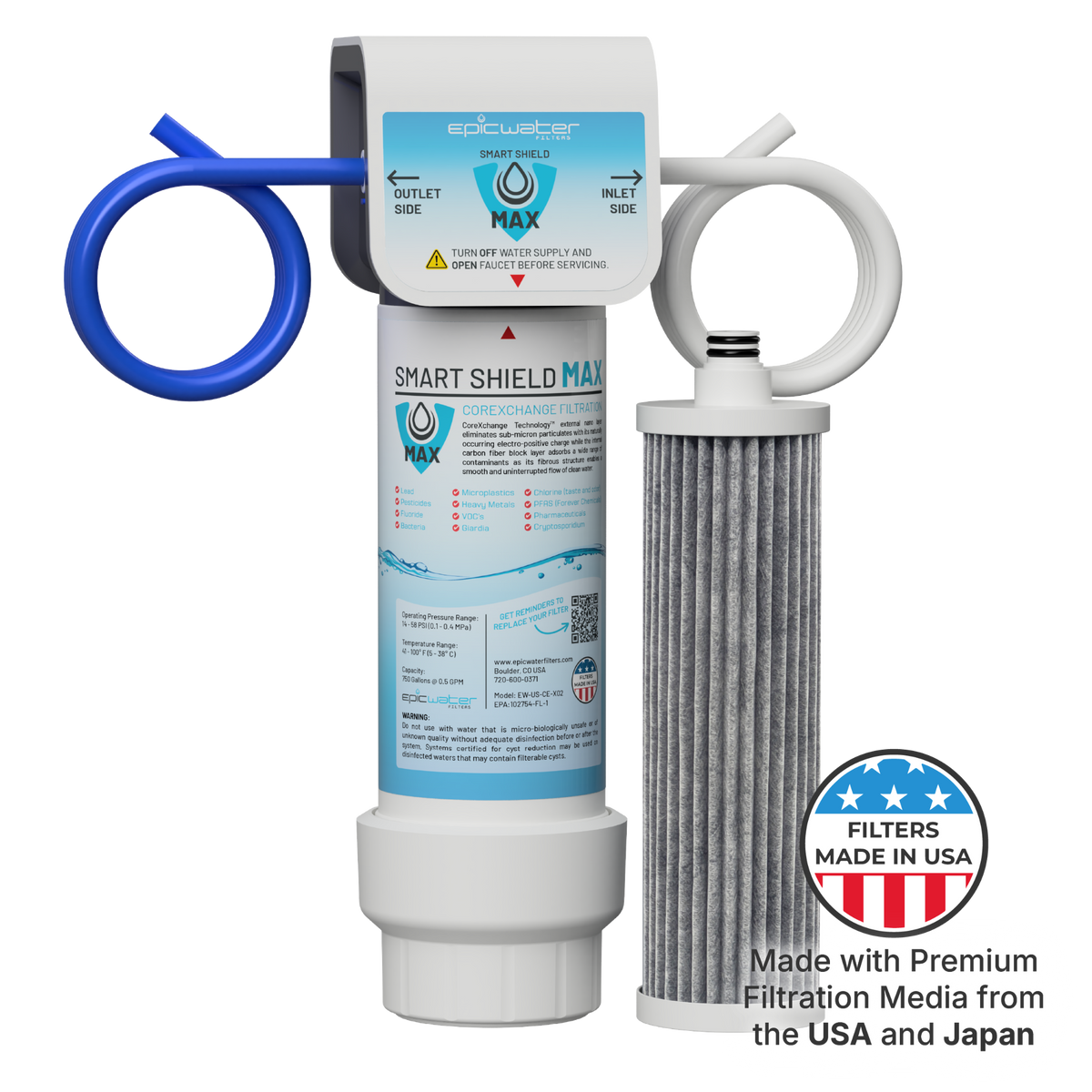 Epic Smart Shield Max under-sink filtration system, main product image