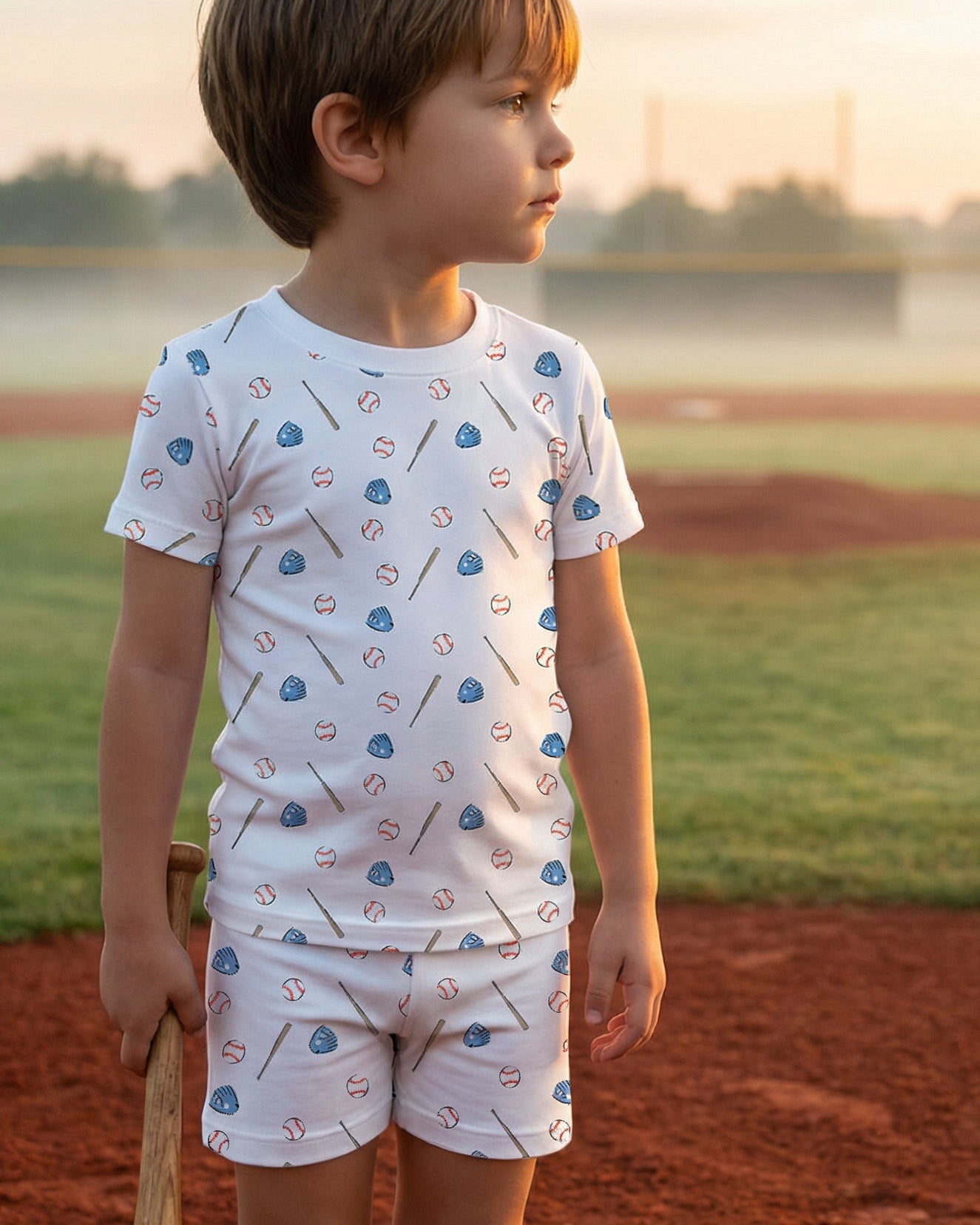 12|12 The Organic Short Sleeve Pajama Set [Batter Up]