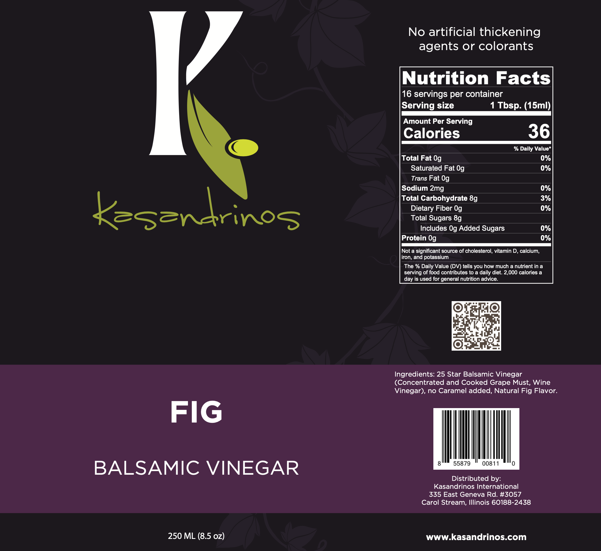 Kasandrinos International Fig Balsamic Vinegar - 250ml