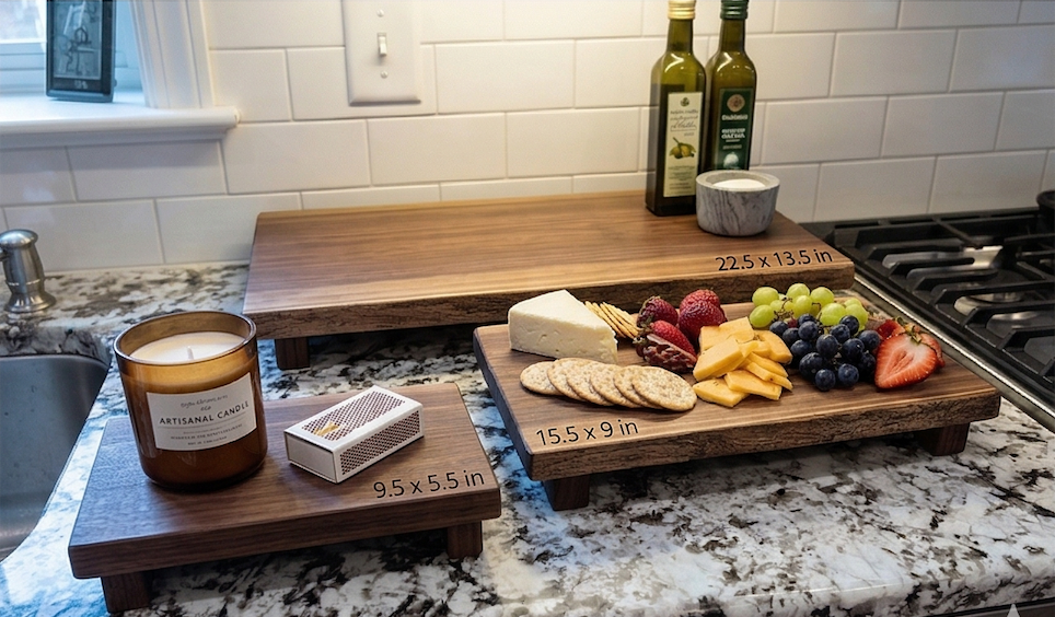 Solid Walnut Riser Serving Board (Handcrafted in Pennsylvania)