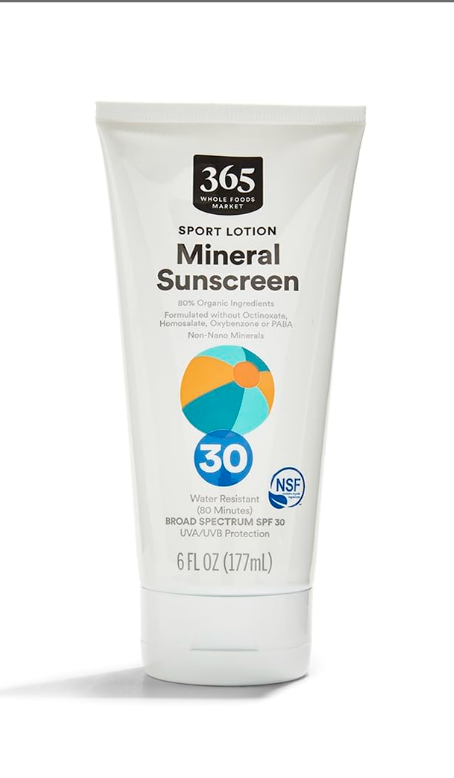 A tube of 365 Mineral Sunscreen.