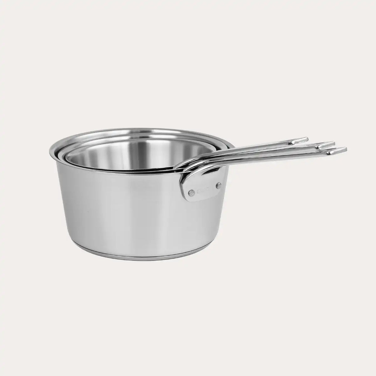 Cristel Set of 3 Saucepans with Glass Lids