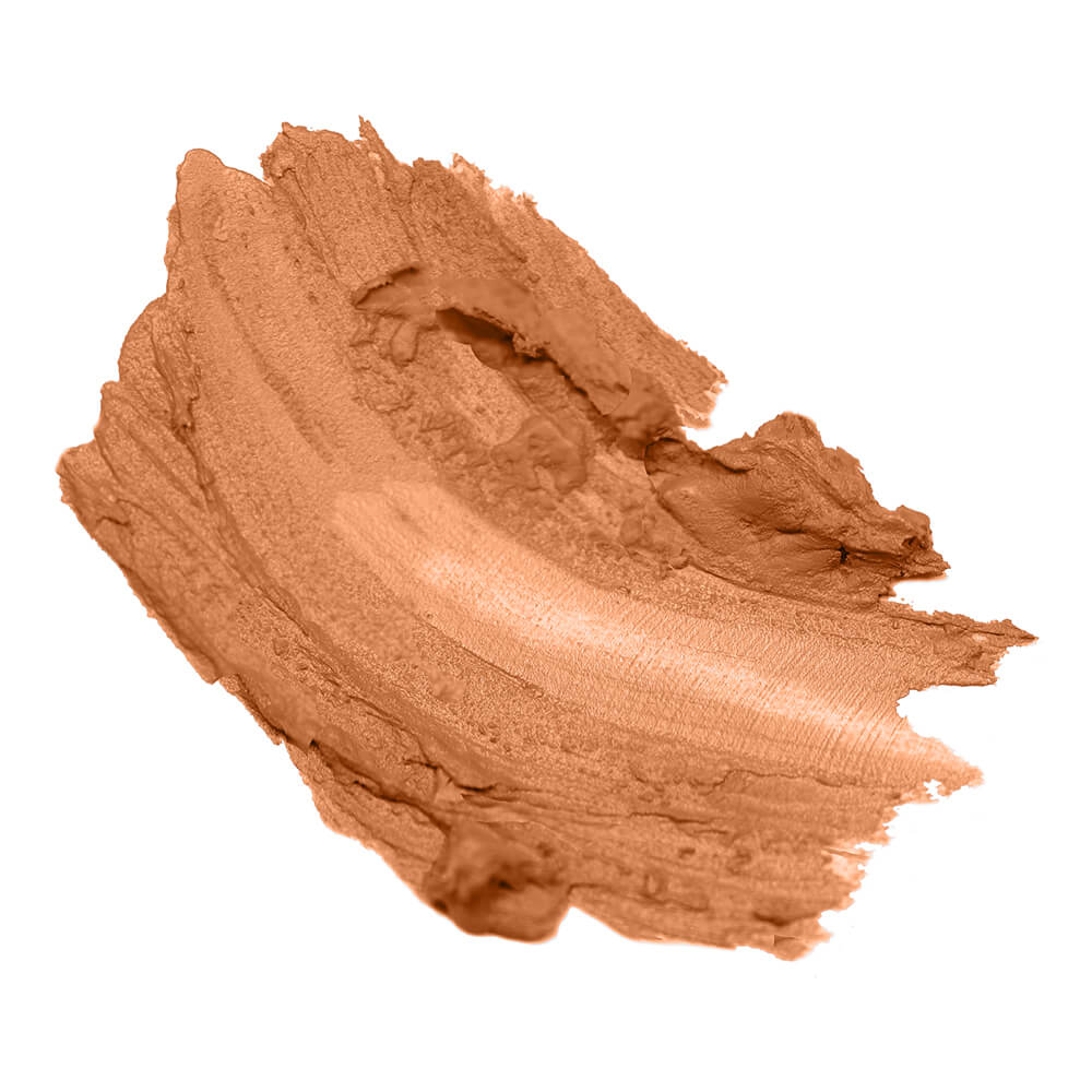 Brown makeup swatch on a white background