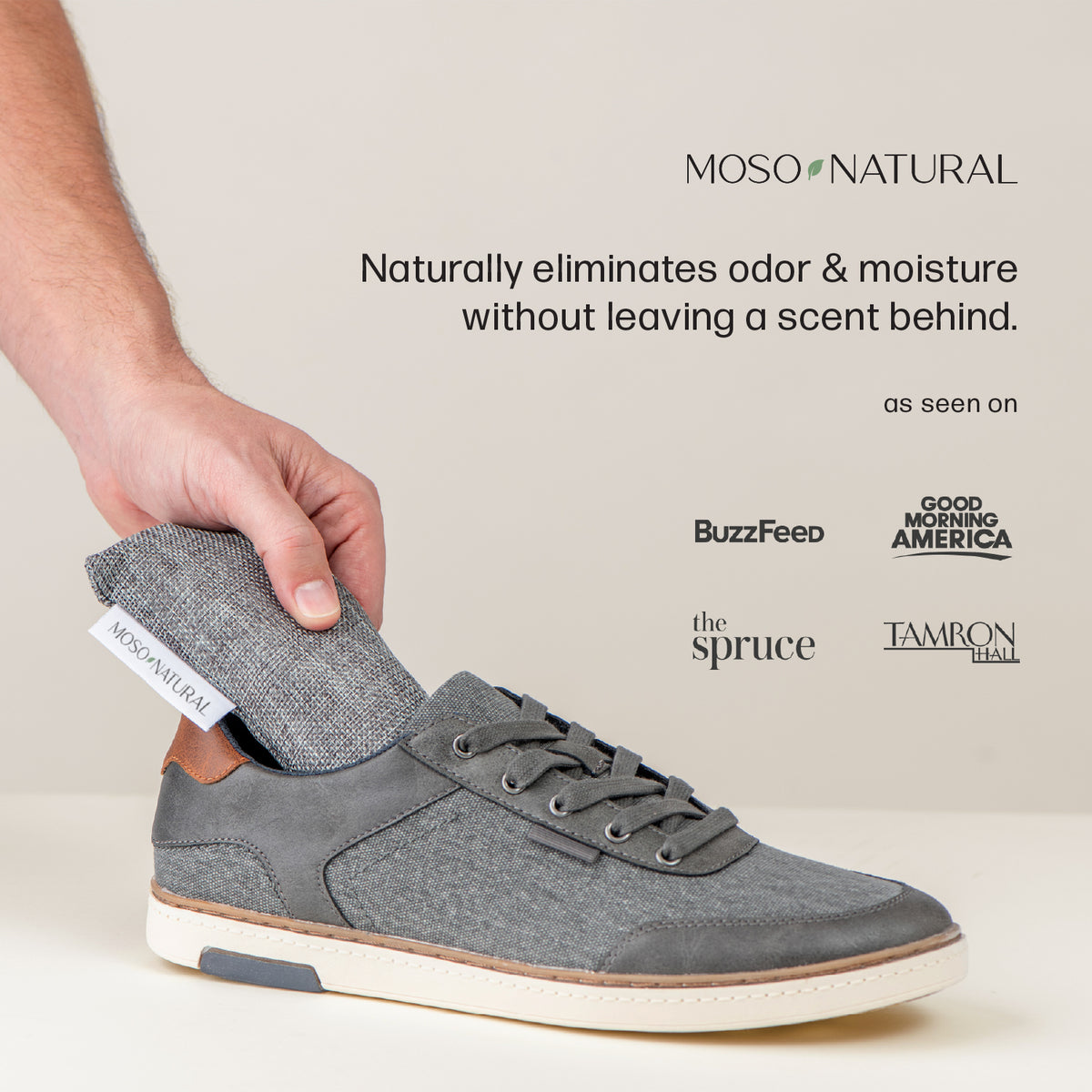 Moso Mini Natural Air Freshener, Filter & Purifier - Shoes and Small Spaces - 2 Pack