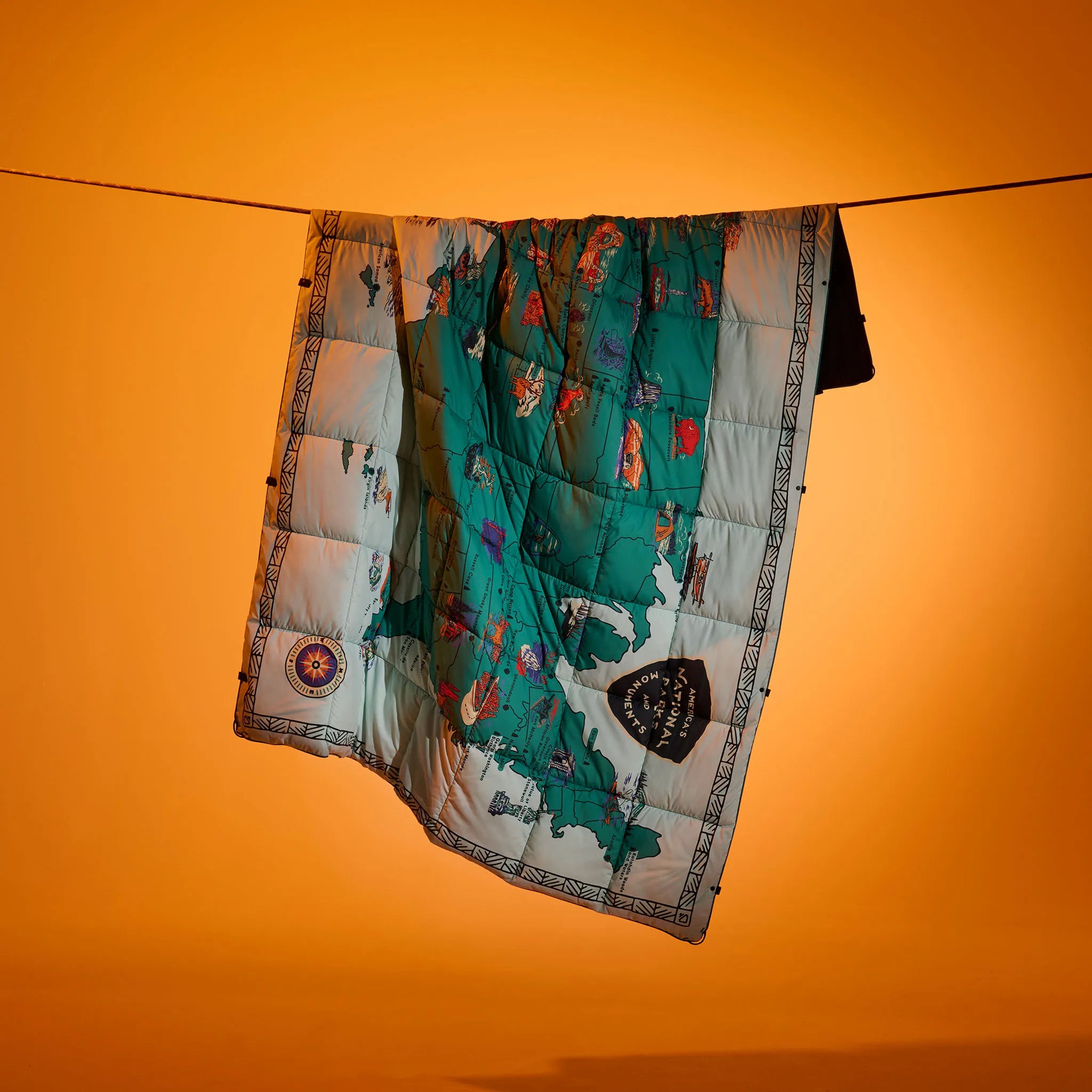 Nomadix Graphene Puffer Blanket: National Parks and Monuments Map