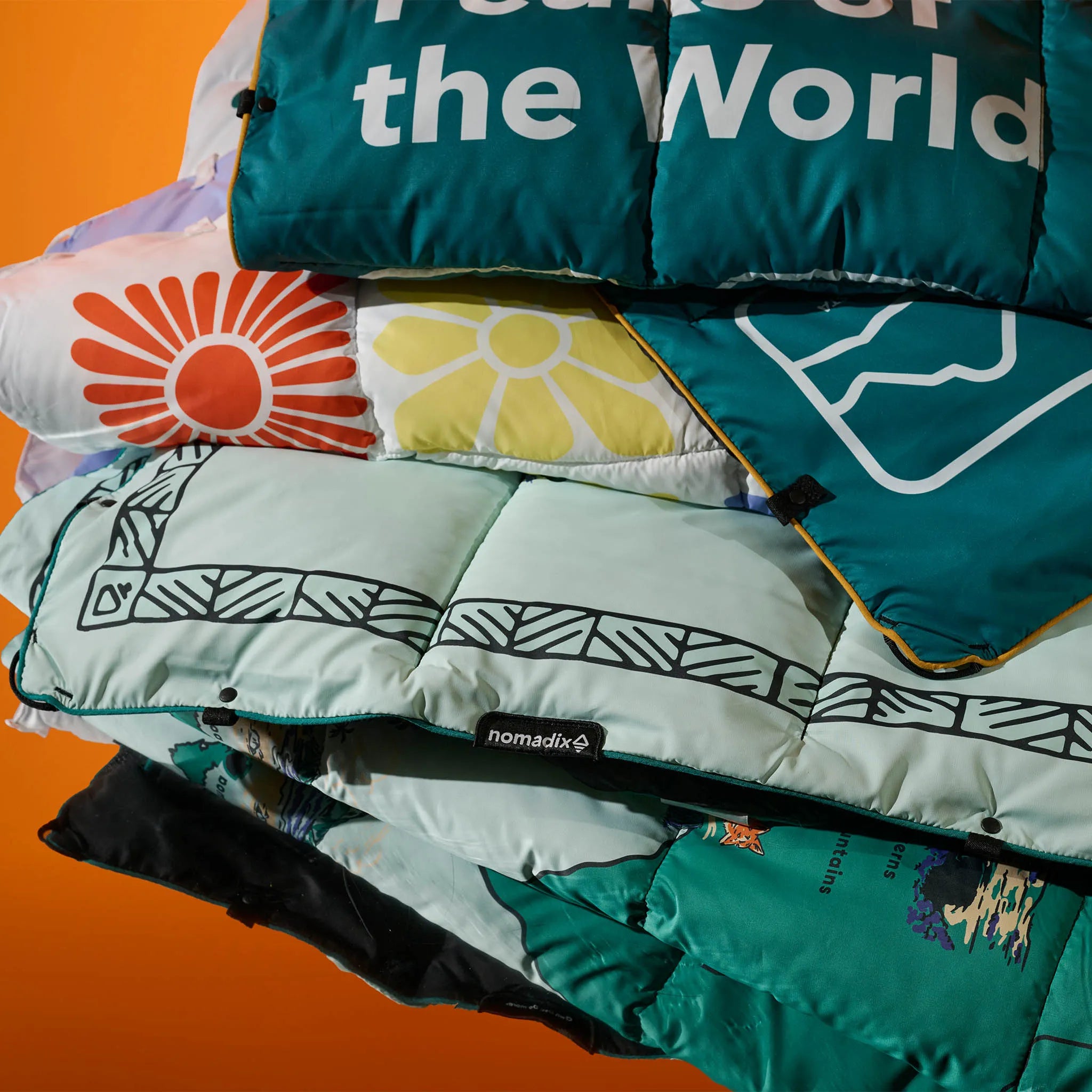 Nomadix Graphene Puffer Blanket: Retro Multi