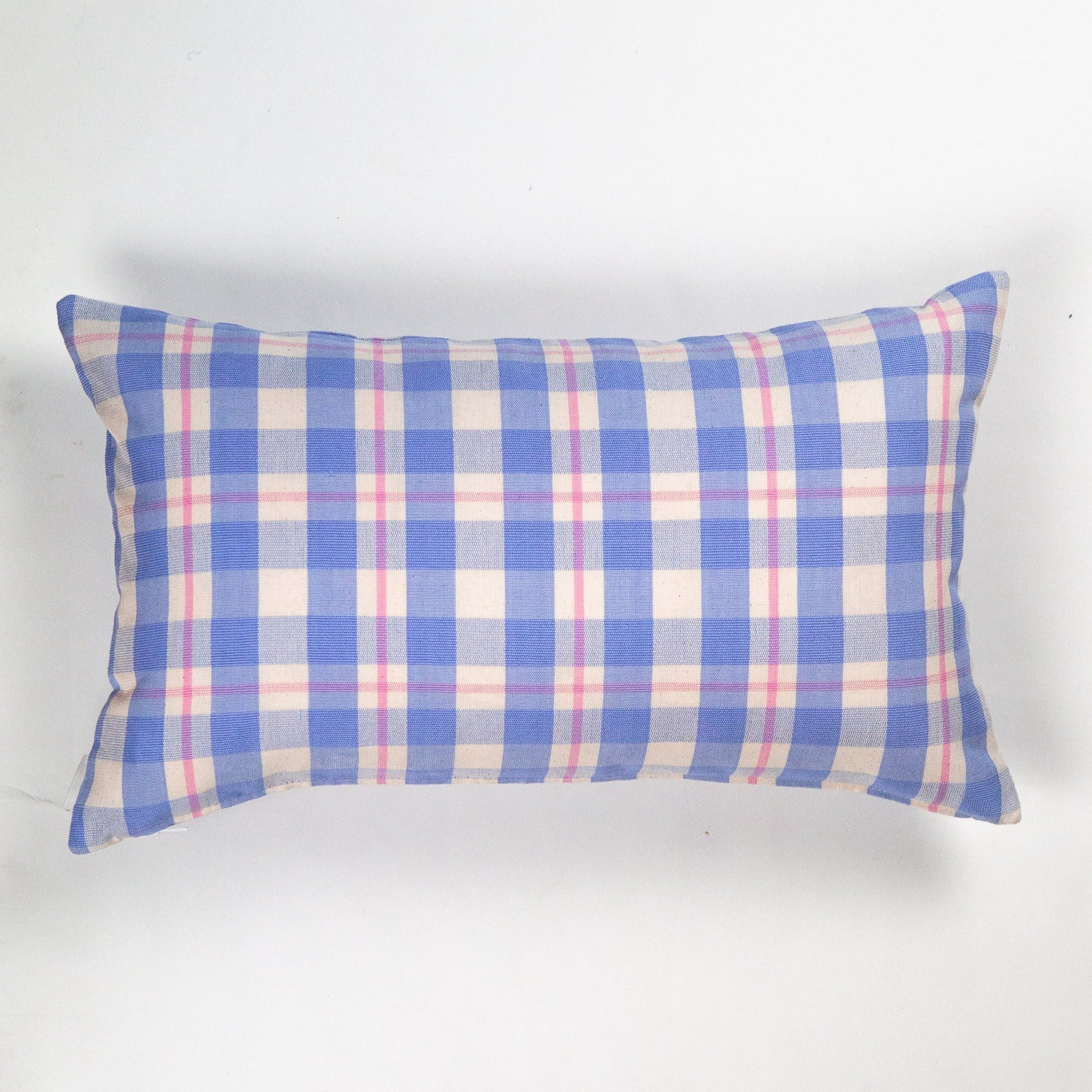 Archive New York Abigail Plaid Square Pillow in Periwinkle and Pink