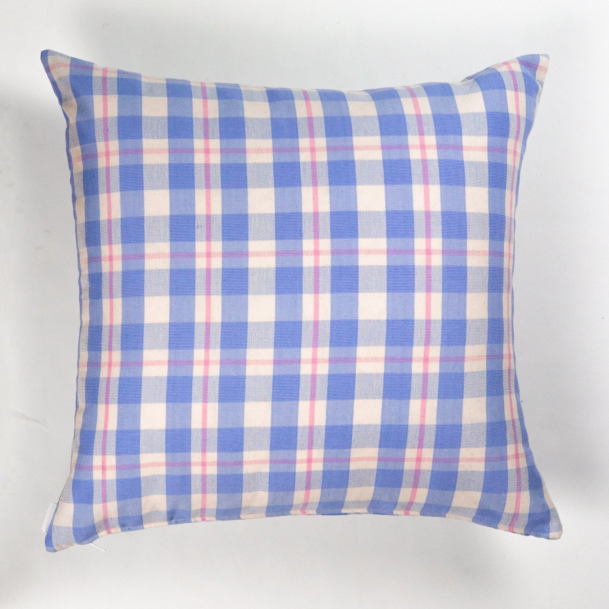 Archive New York Abigail Plaid Square Pillow in Periwinkle and Pink