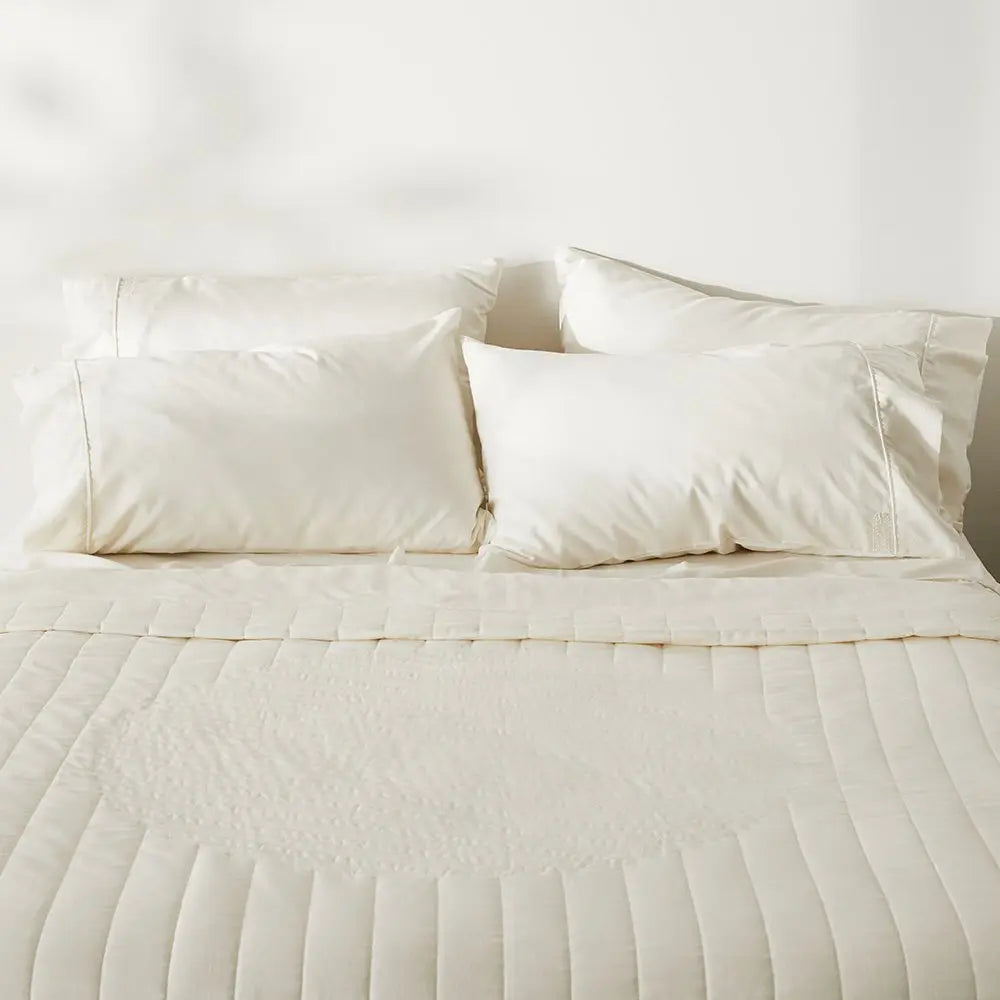 Ettitude Linen+ Bamboo Quilted Coverlet