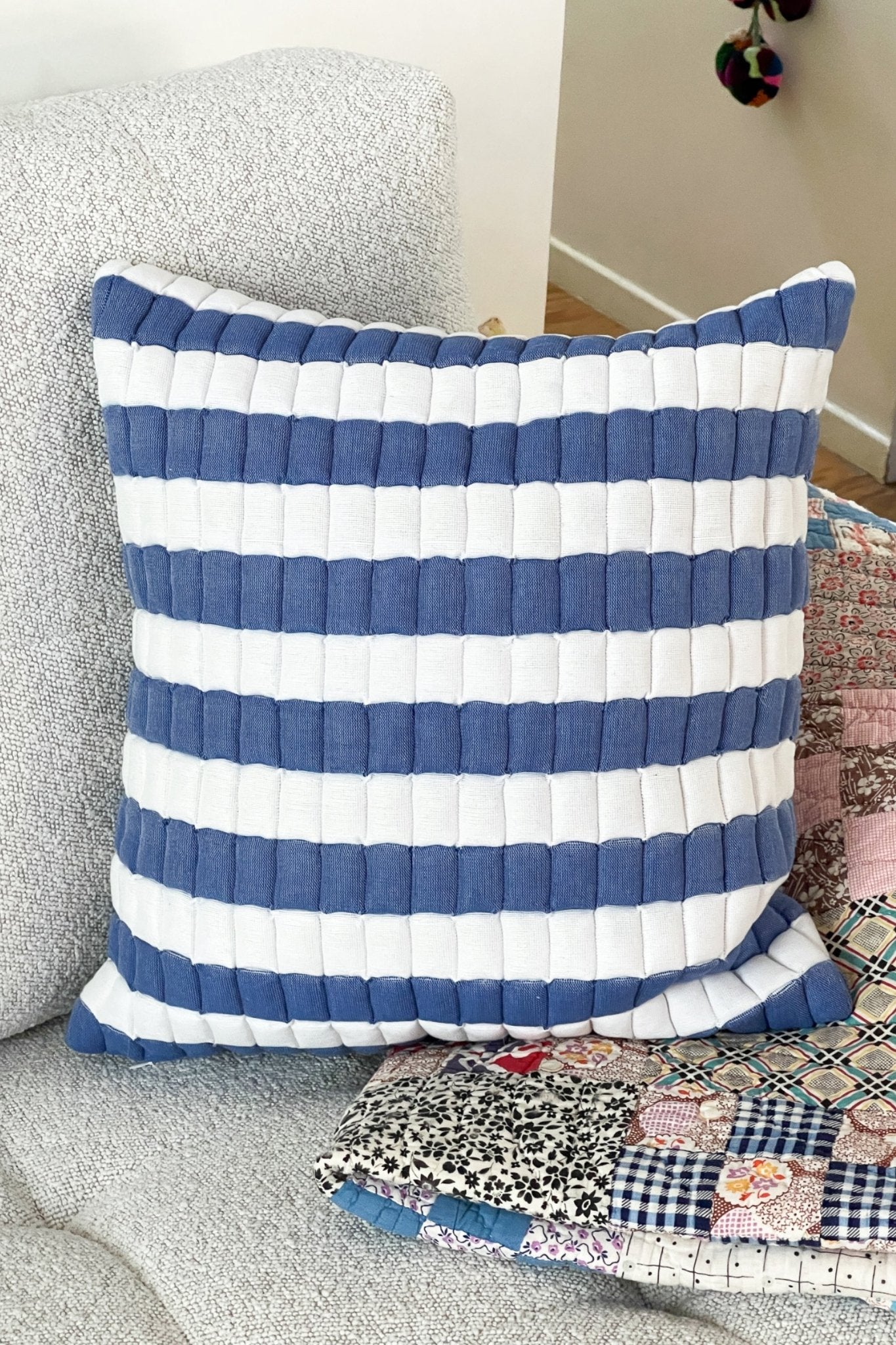 Archive New York Sujani Striped Quilted Pillow
