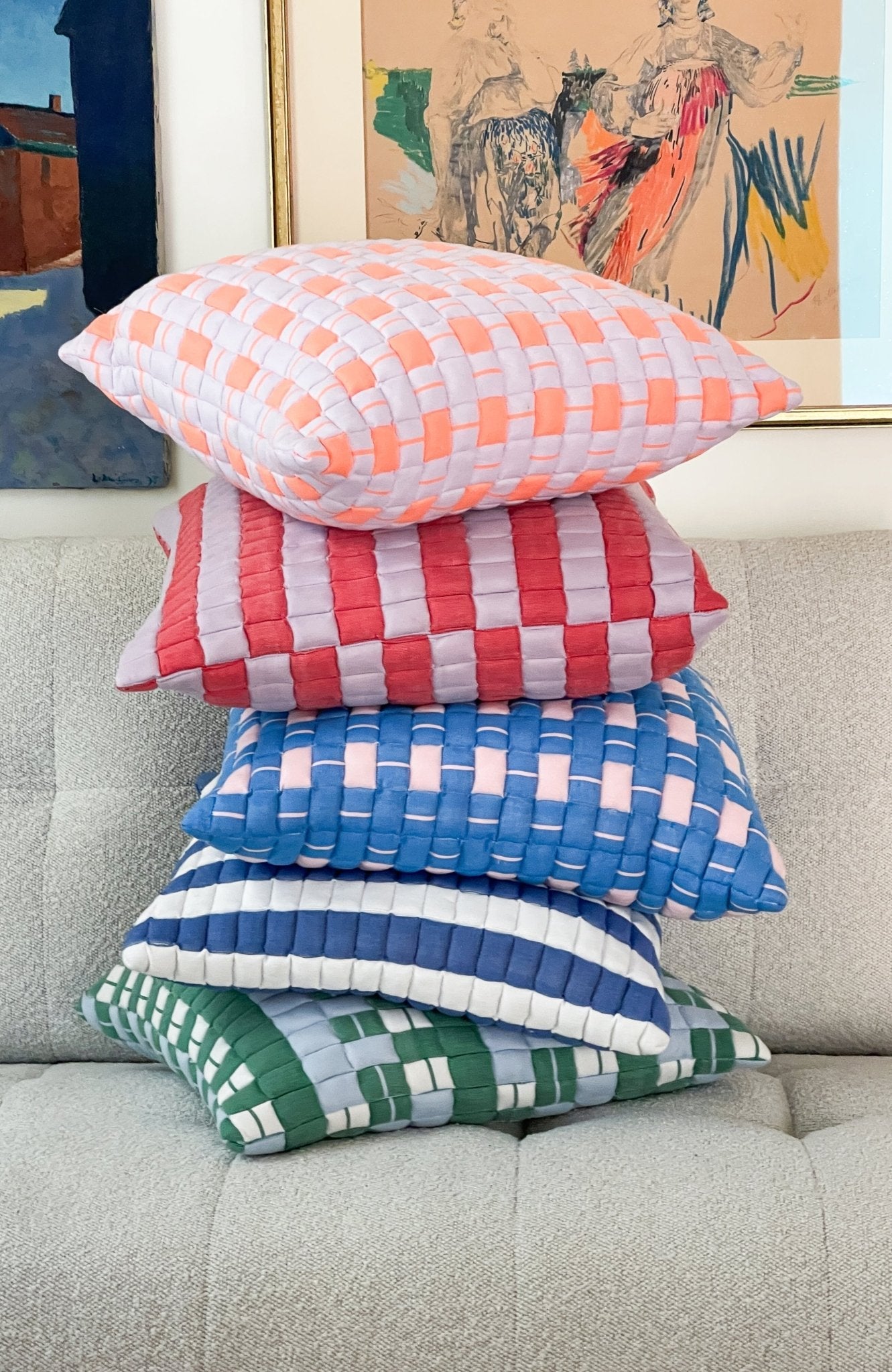 Archive New York Sujani Striped Quilted Pillow