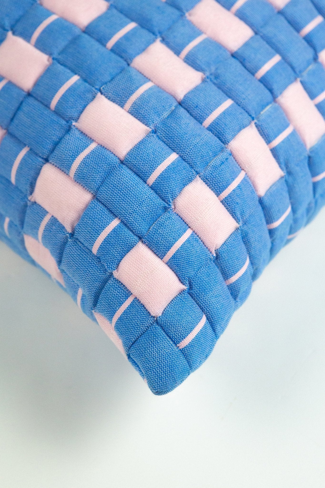 Archive New York Sujani Quilted Pillow in Soft Pink and Blue