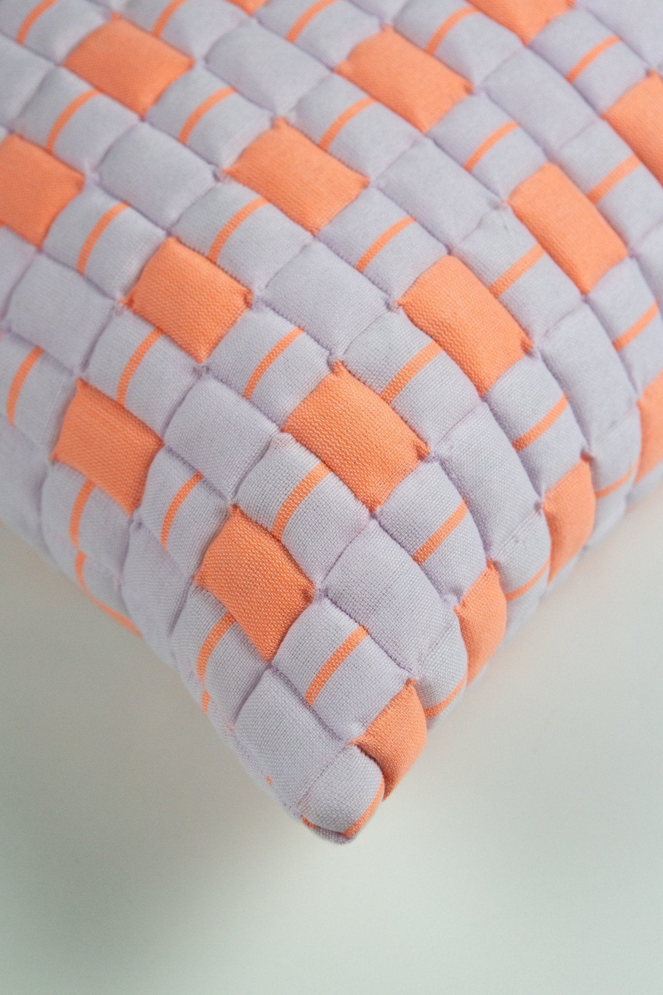 Backordered: Archive New York Sujani Quilted Pillow in Pastel Lilac and Neon Orange