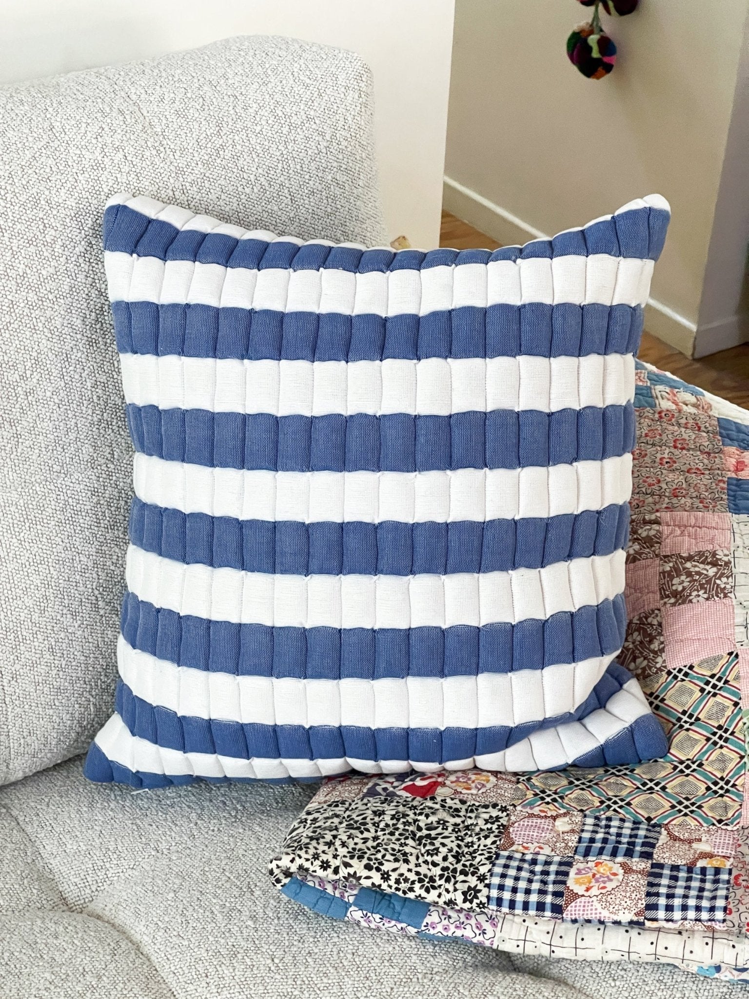 Archive New York Sujani Striped Quilted Pillow