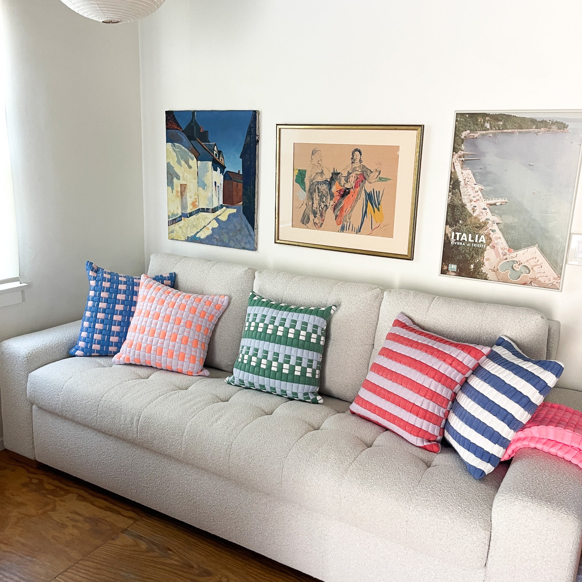 Archive New York Sujani Striped Quilted Pillow