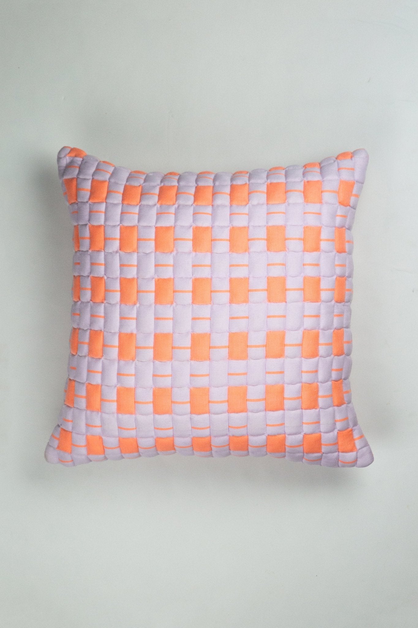 Backordered: Archive New York Sujani Quilted Pillow in Pastel Lilac and Neon Orange