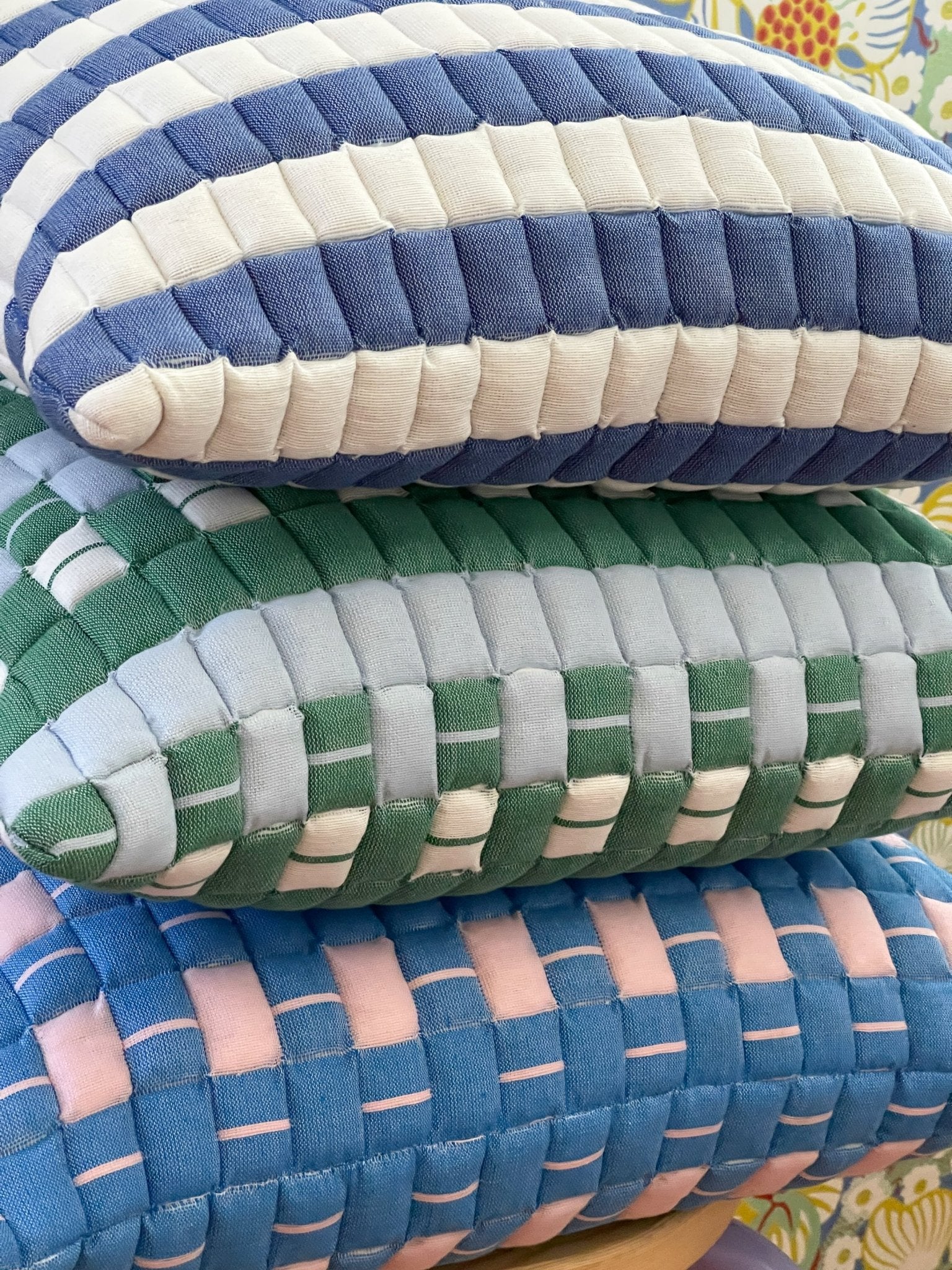 Archive New York Sujani Quilted Pillow - Blue & Green