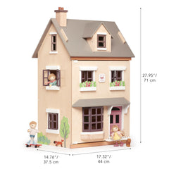 24. Wooden Dollhouse with Furniture 