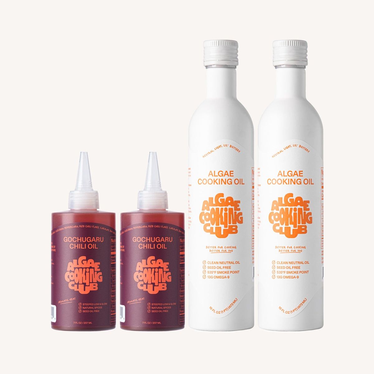 Algae Cooking Club Heat Bundle with algae cooking oil and Gochugaru Chili Oil