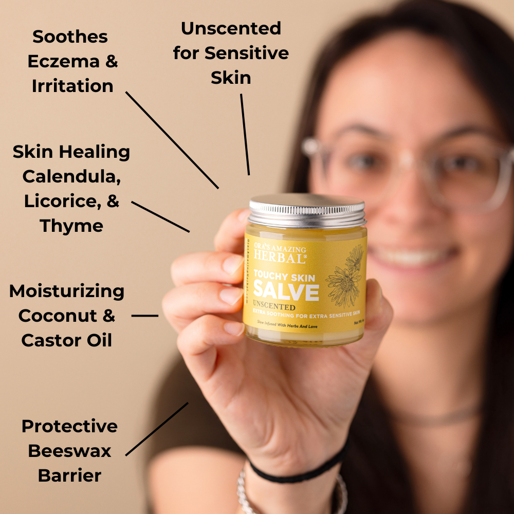 Ora's Amazing Herbal Touchy Skin Salve, Eczema Cream Ointment for Sensitive Skin