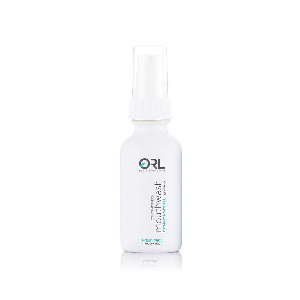 ORL mouthwash bottle on a white background