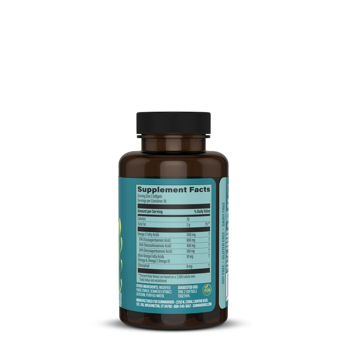 Sunwarrior Omega-3 bottle right label