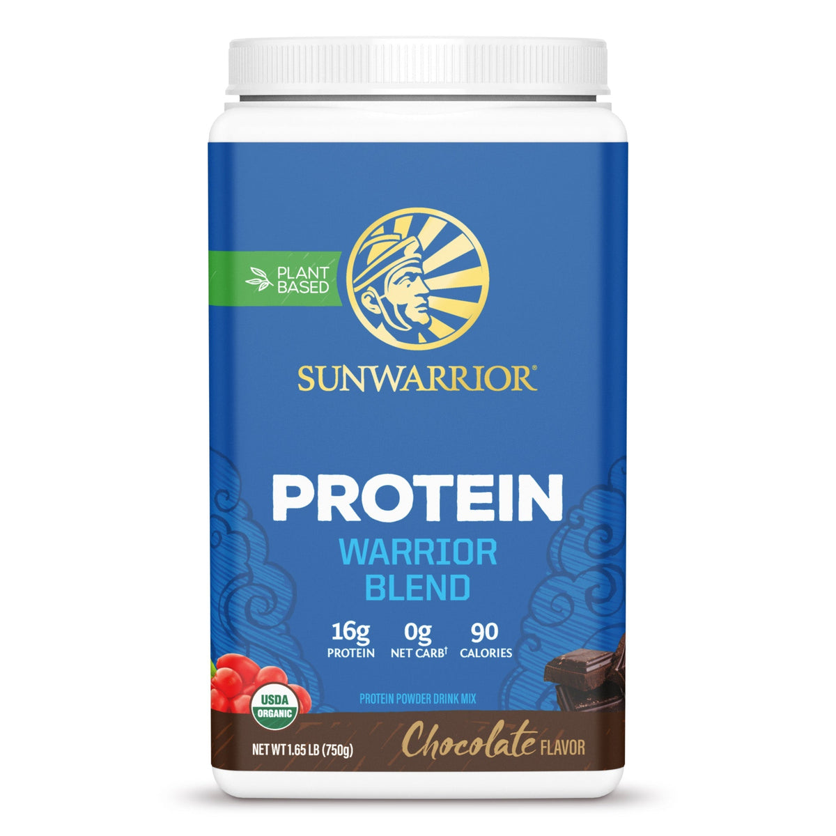 Sunwarrior Warrior Blend Organic Protein – Chocolate – 2 Pack (30 Servings Each)
