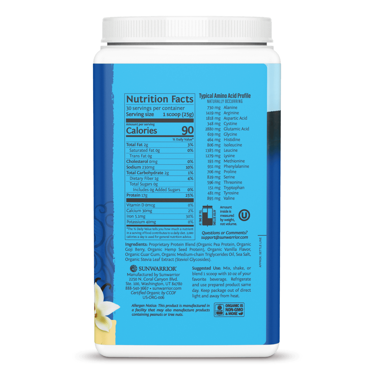 Sunwarrior Warrior Blend Organic Vanilla product details