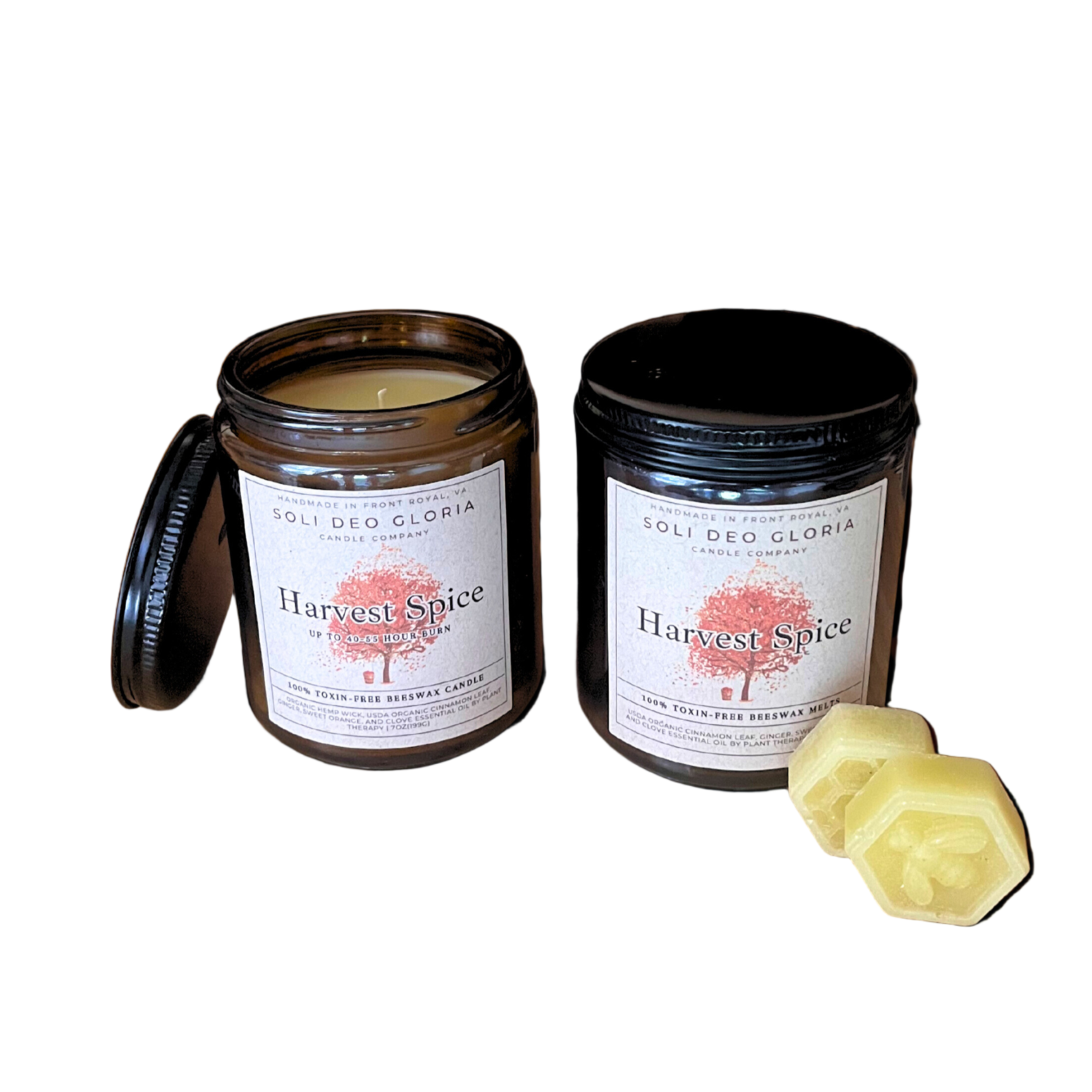 Soli Deo Gloria Candle Company Harvest Spice Fall Beeswax Candle | Organic Essential Oil Infused