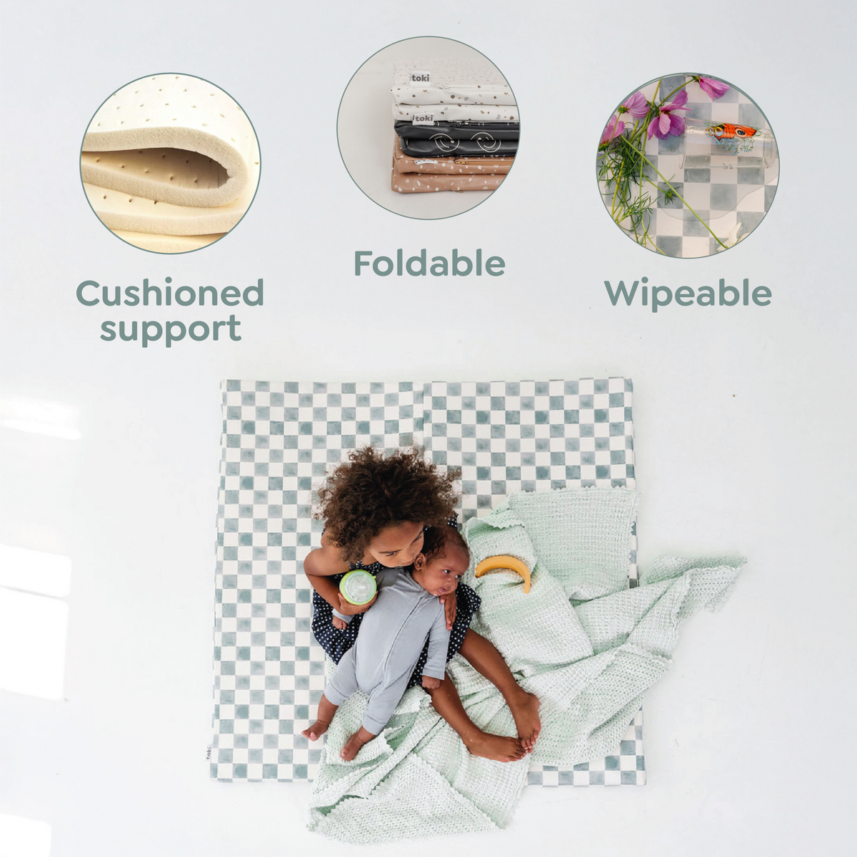 Toki Kids Smiles vegan leather play mat — image 12