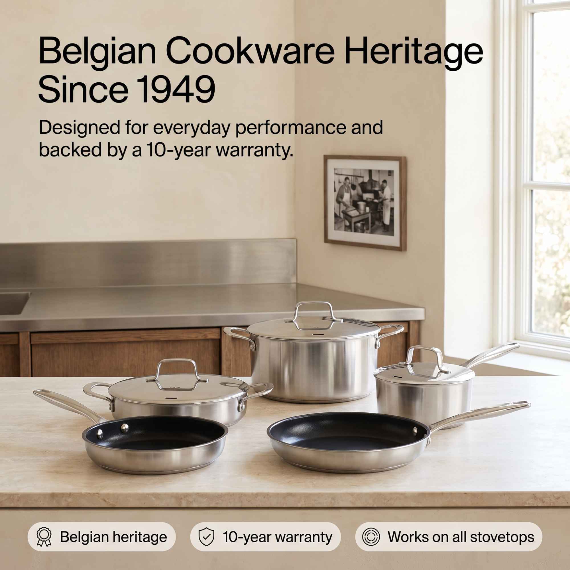 Alva Cookware Hybrid Cookware Set, 7-Piece
