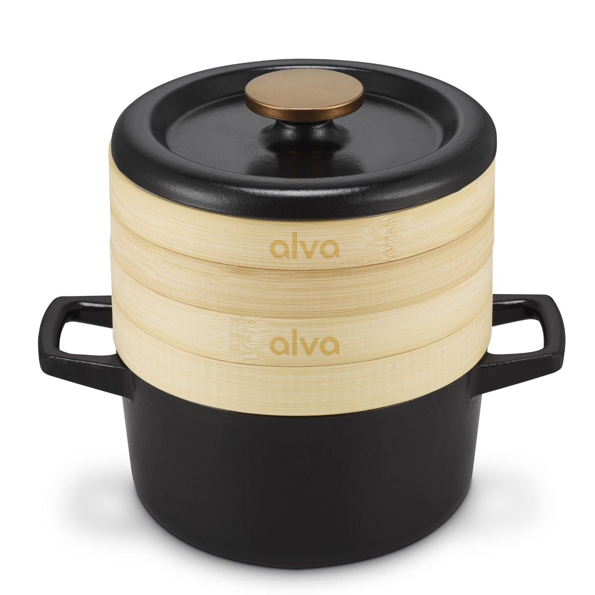 Alva Cookware Enameled Cast Iron Dutch Oven with Steamer, 2.5-Qt