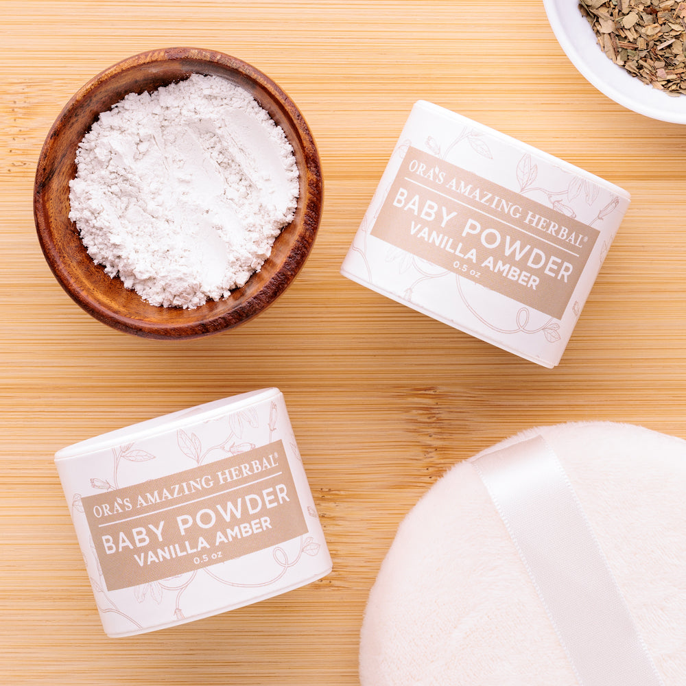 Ora's Amazing Herbal Talc Free Baby Powder, Real Vanilla Amber