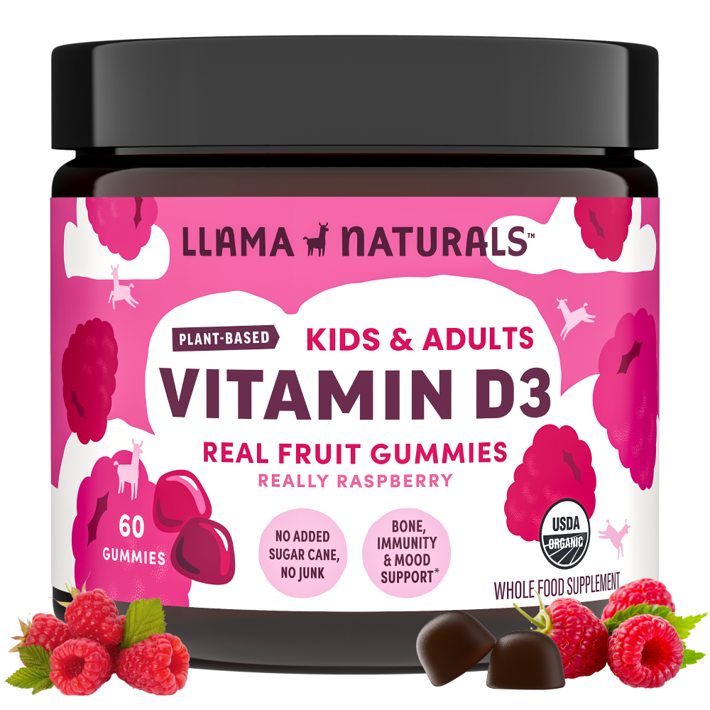 Llama Naturals Organic Vitamin D3 - Raspberry Gummies