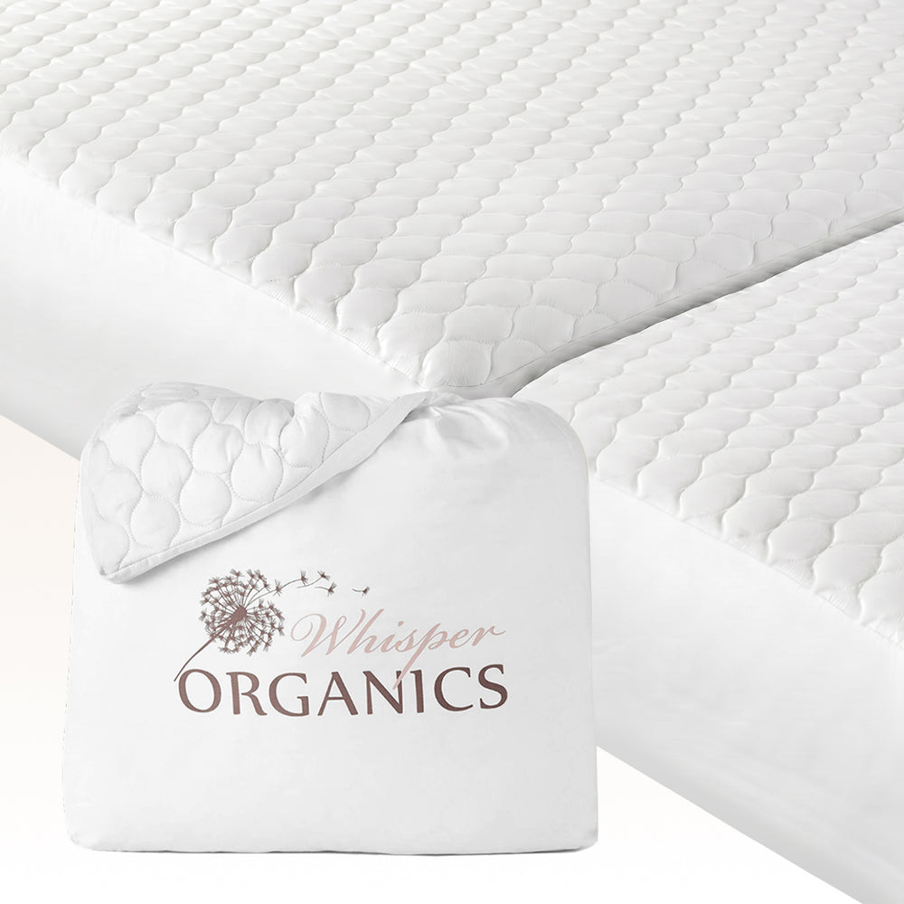 Whisper Organics Organic Cotton Quilted Mattress Pad Protector