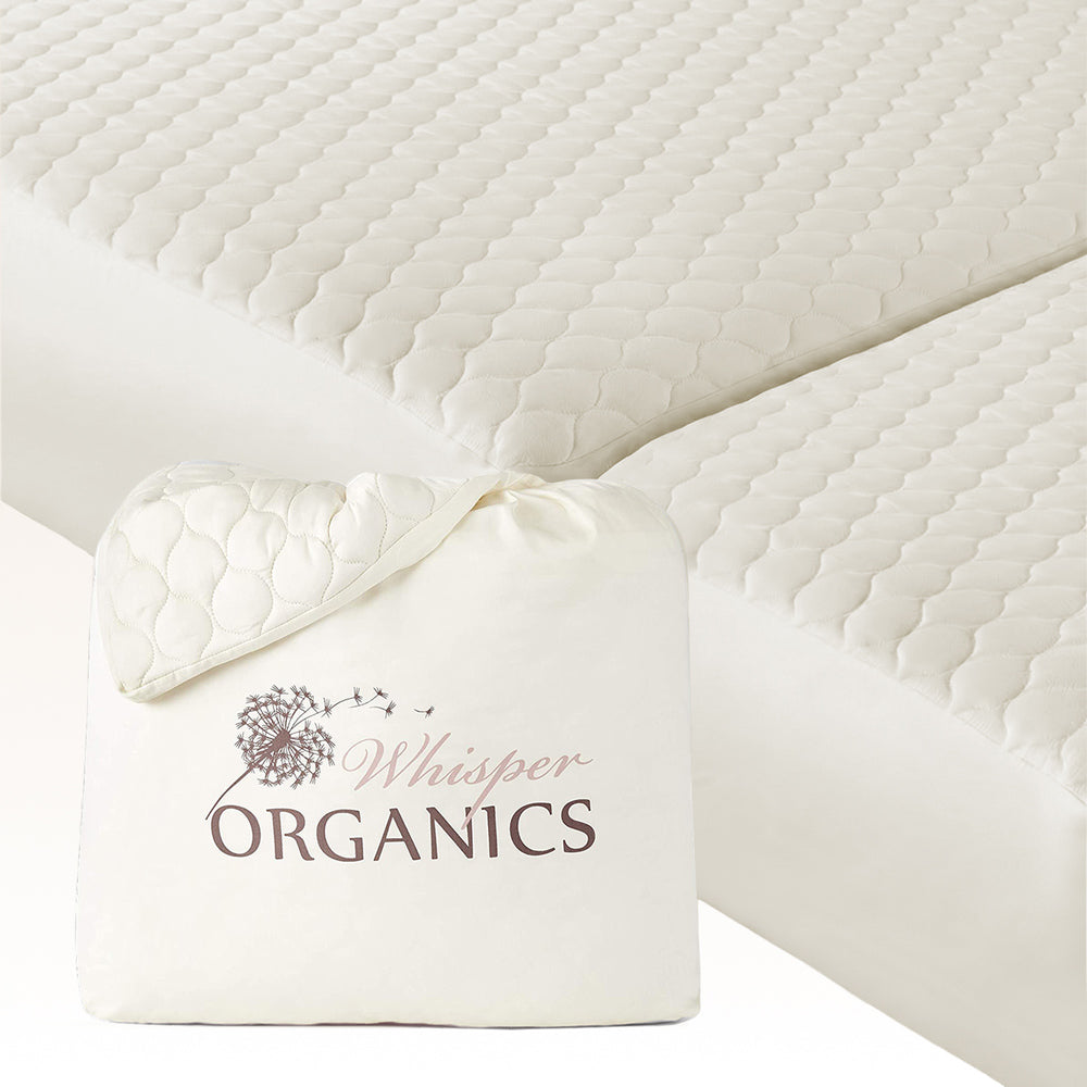 Whisper Organics Organic Cotton Quilted Mattress Pad Protector